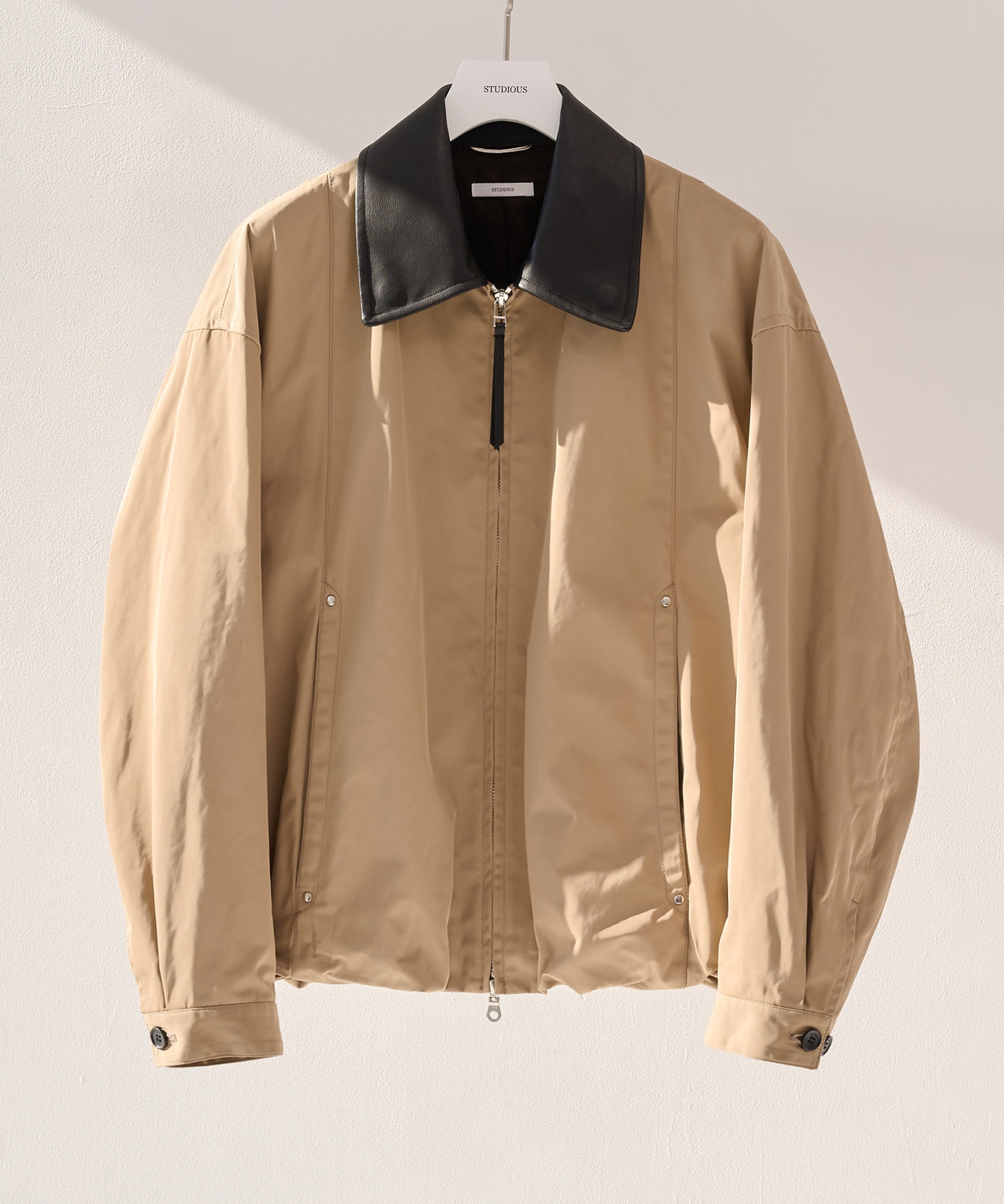 Leather collar Balloon Blouson