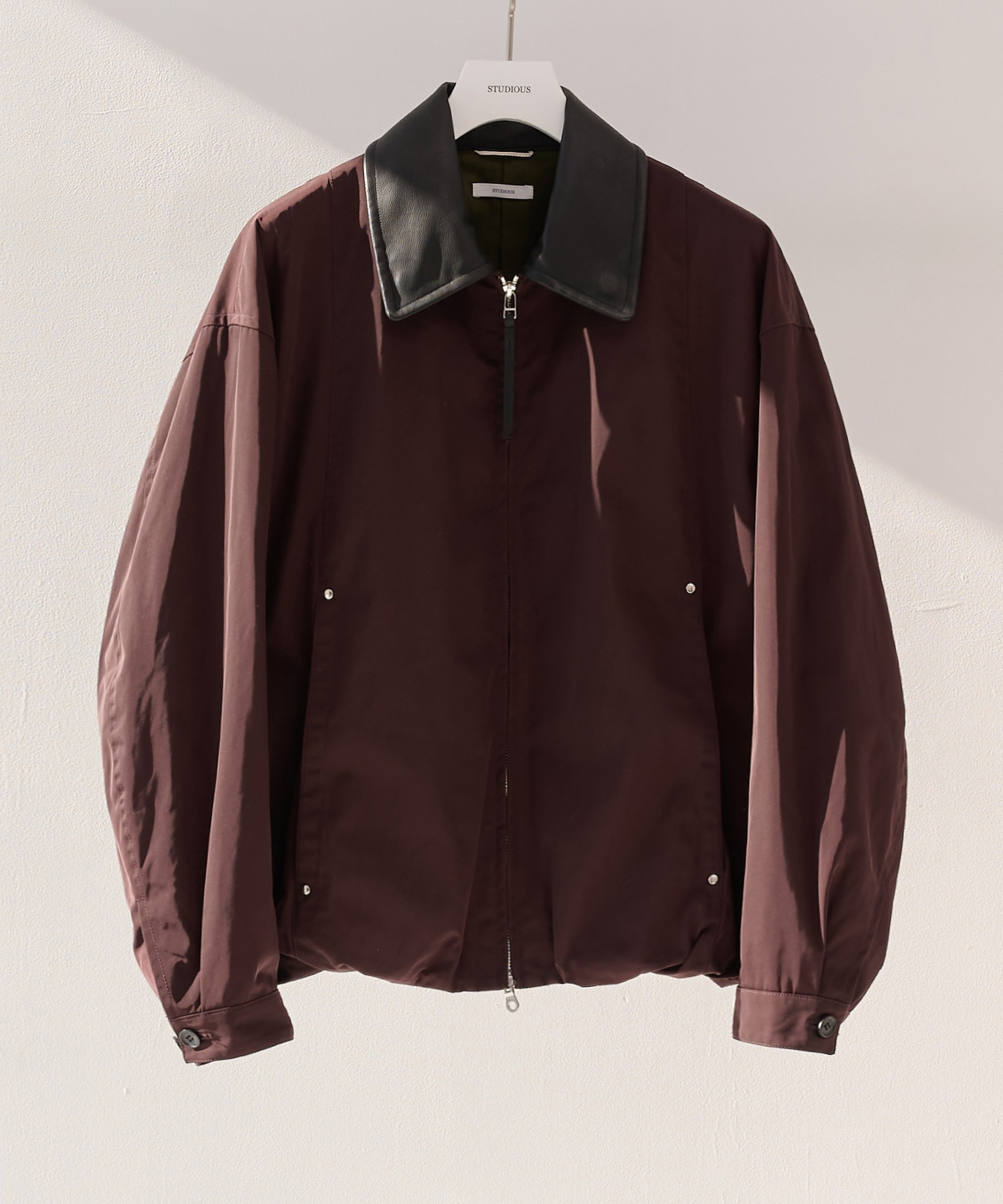 Leather collar Balloon Blouson