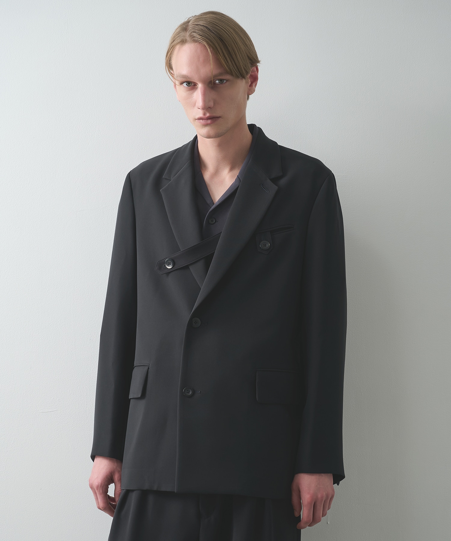 Dry Double Cloth Slant Belt Tailored Jacket