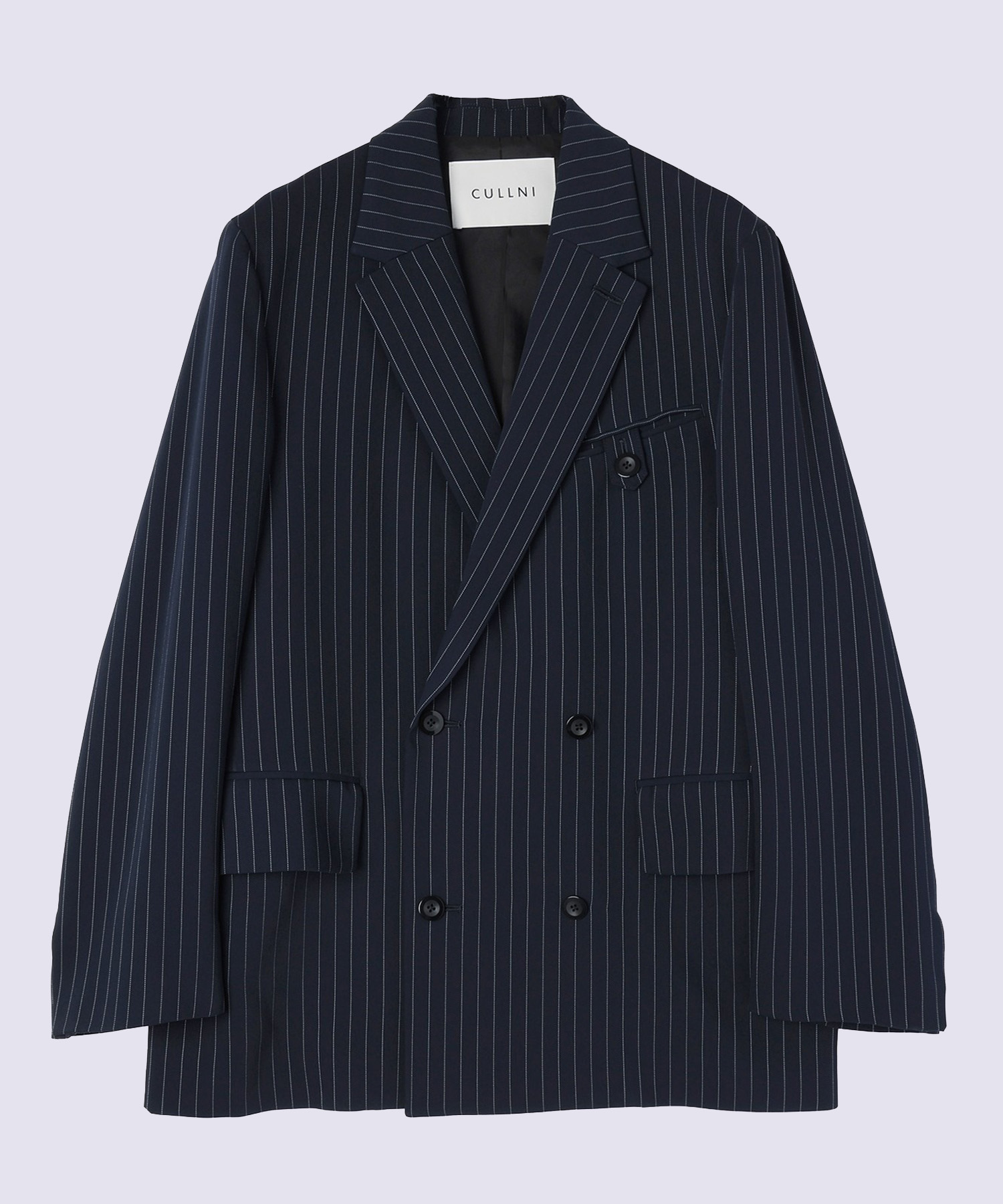 Stripe Double Cloth Button-Tab Pocket Tailored Jacket