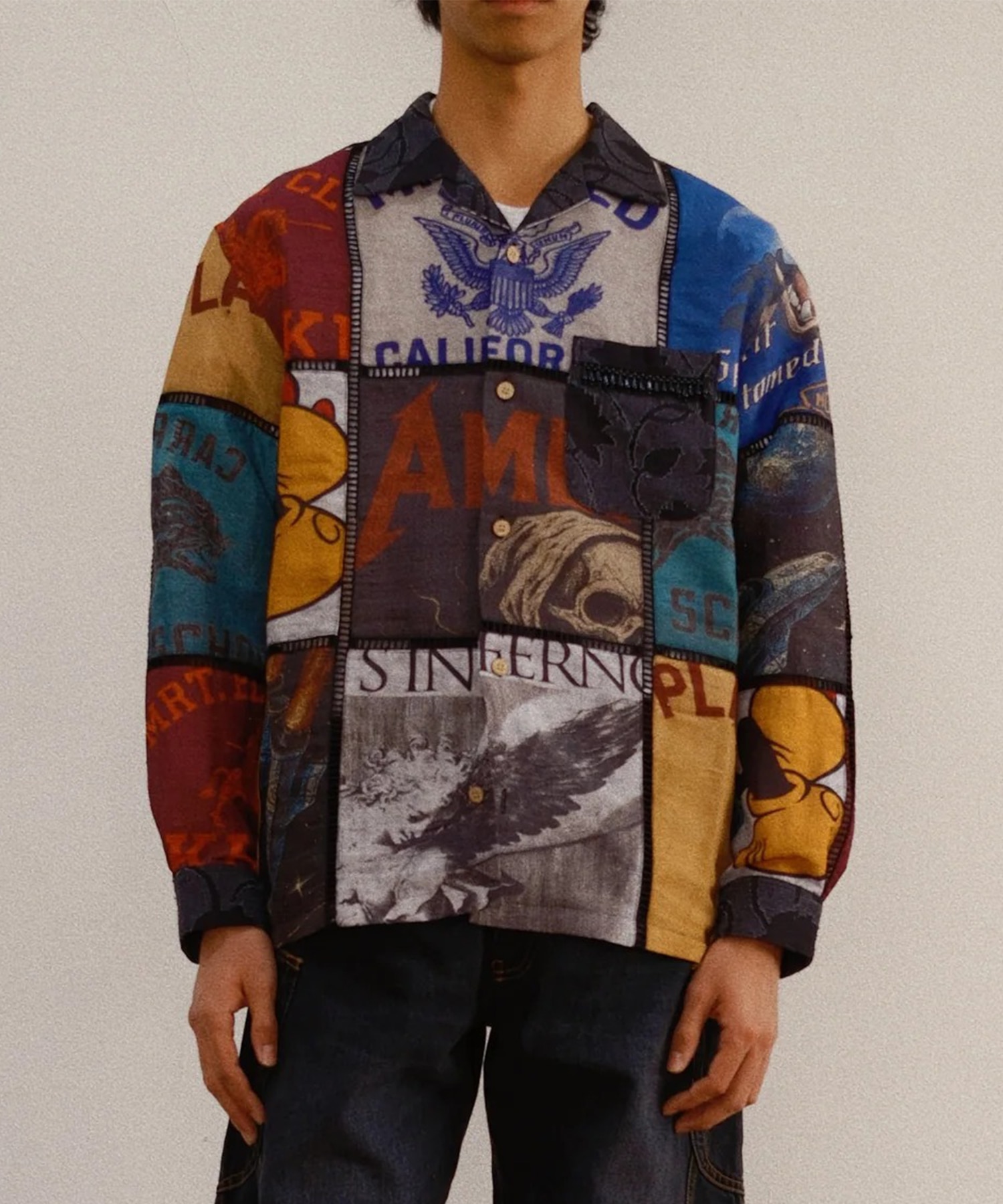 Patchworked Silk Shirt