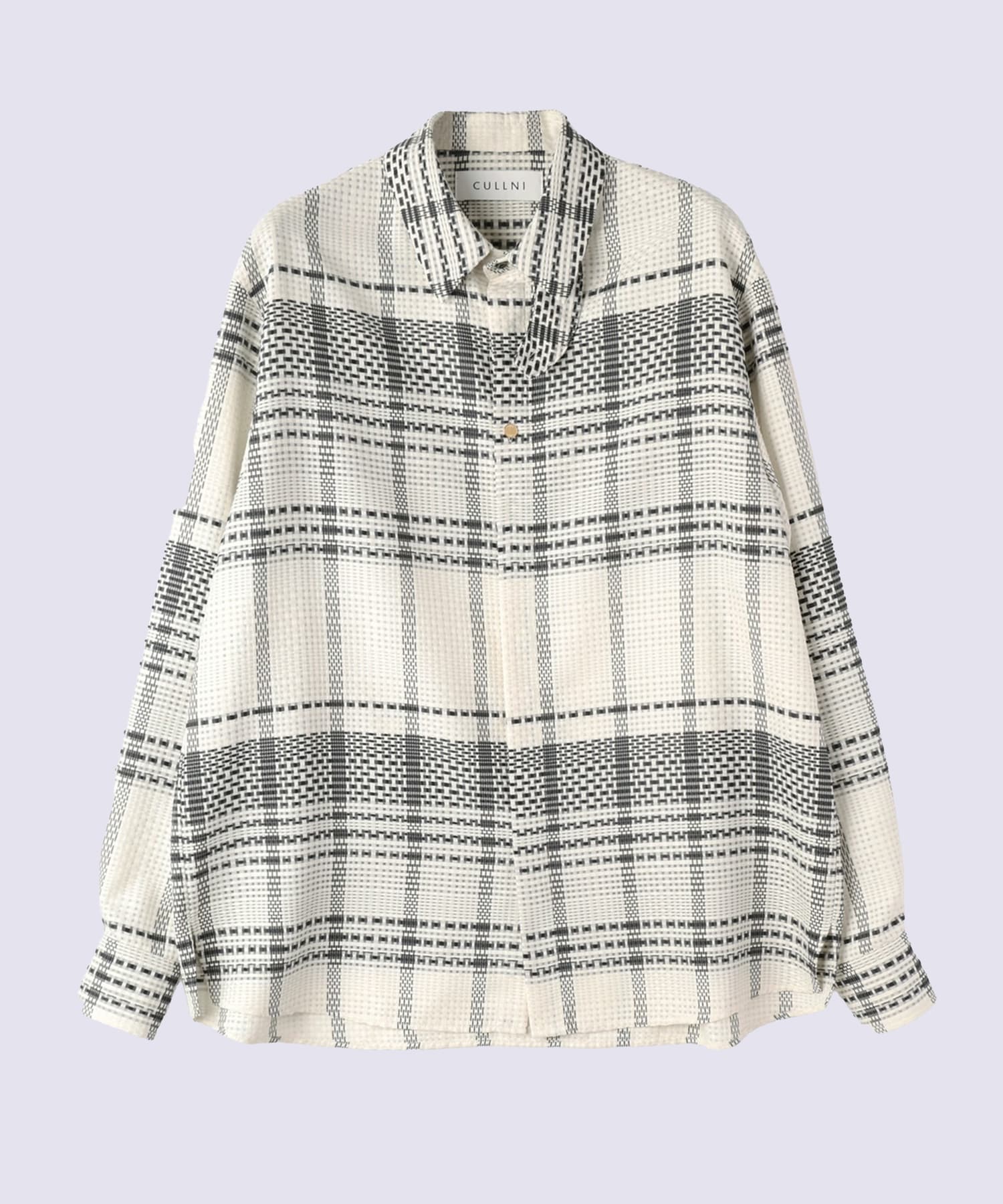Sheer Tile Check Chin Tab Shirt