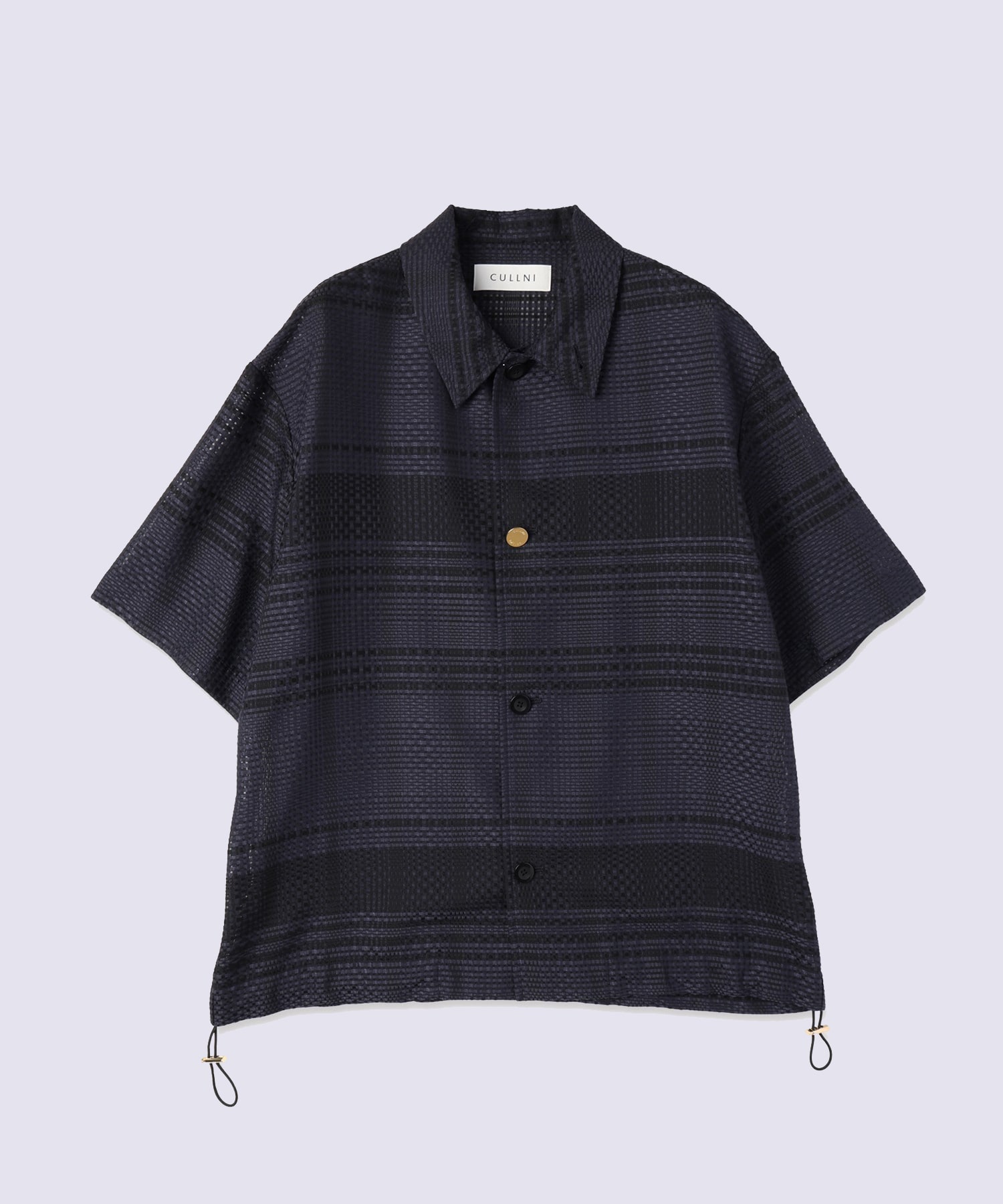 Sheer Tile Check Drawstring S/S Shirt