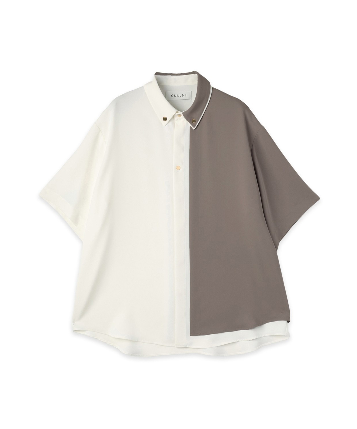 Double Cloth Layered Bi-Color Short Sleeve Shirt