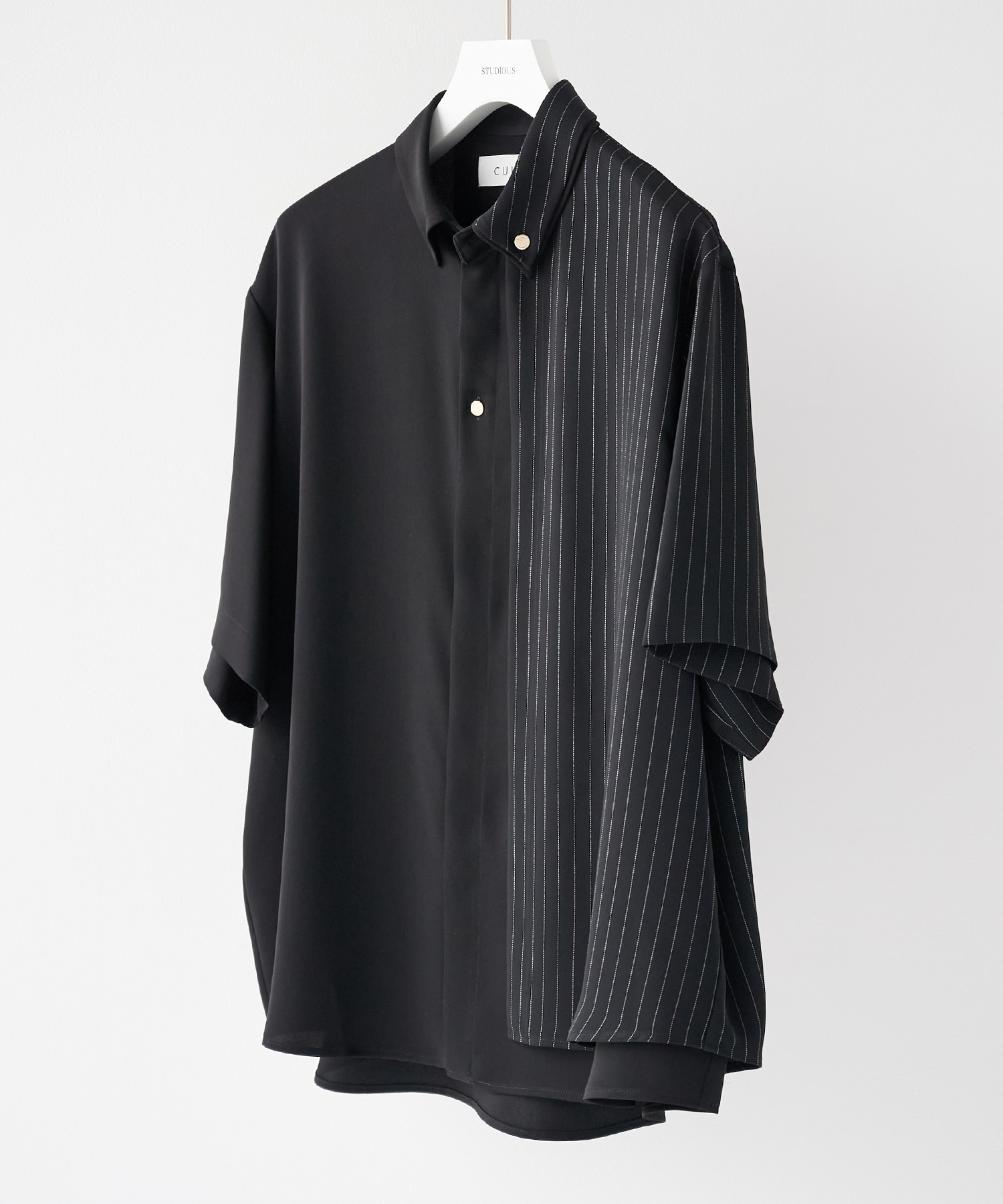 Double Cloth Layered Bi-Color Short Sleeve Shirt