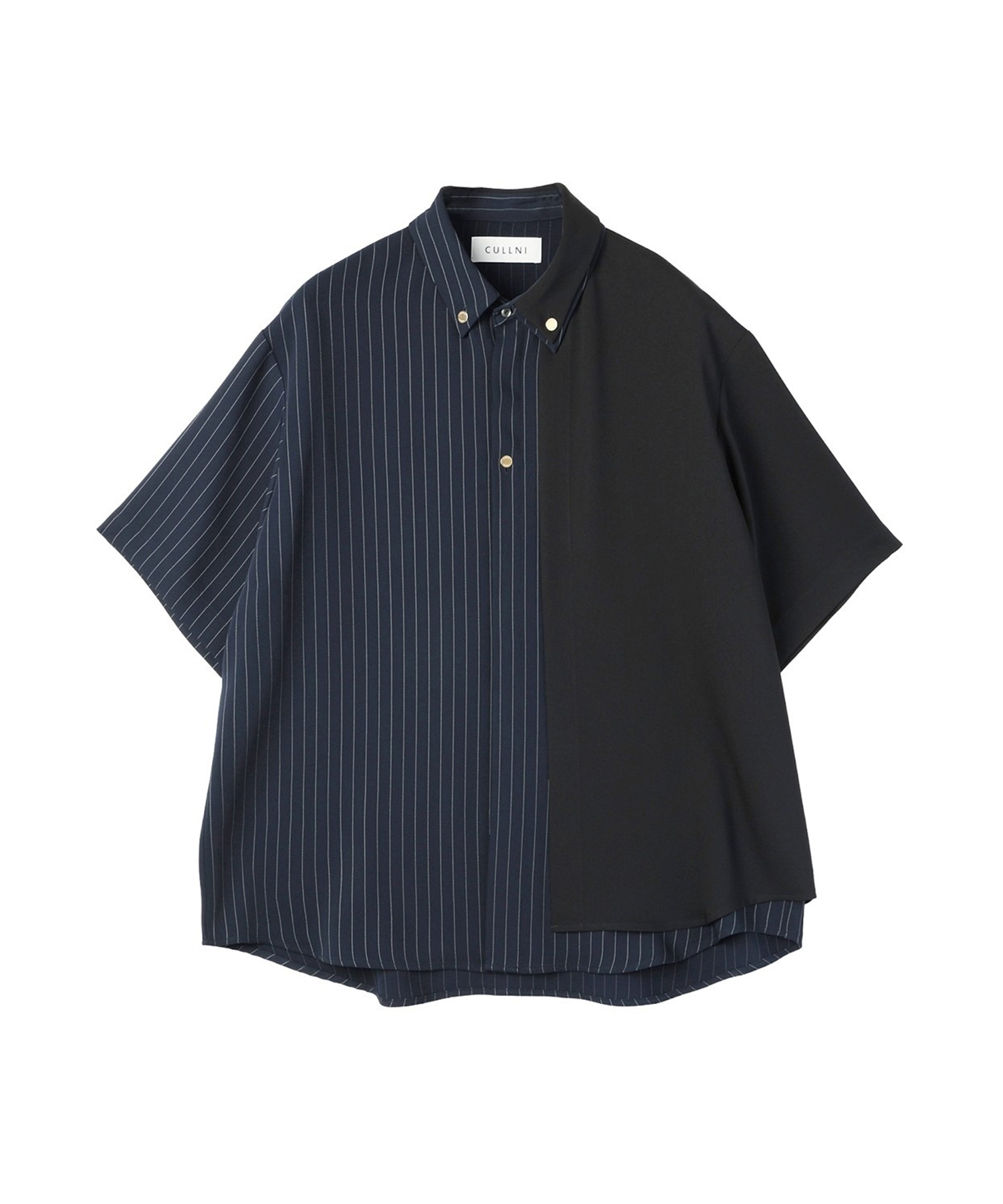 Double Cloth Layered Bi-Color Short Sleeve Shirt