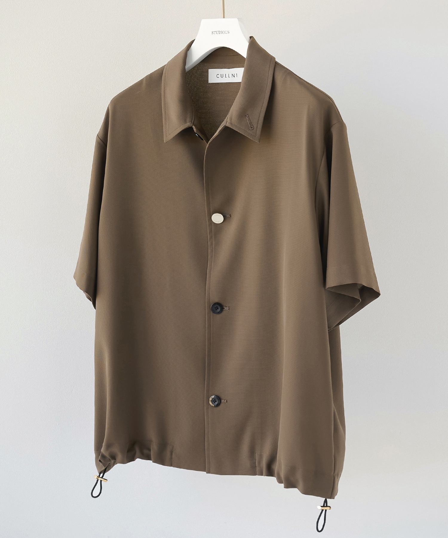Dry Stretch Cloth Drawstring Short Sleeve Shirt