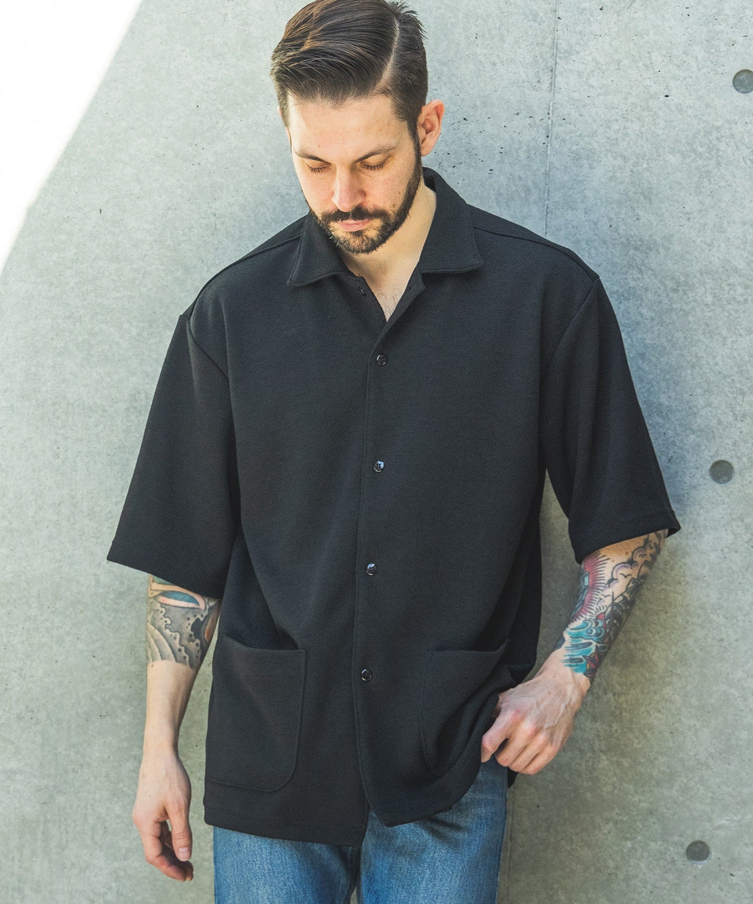 POLYESTER HEMP JERSEY  /SHORT/S SERVICE SHIRT