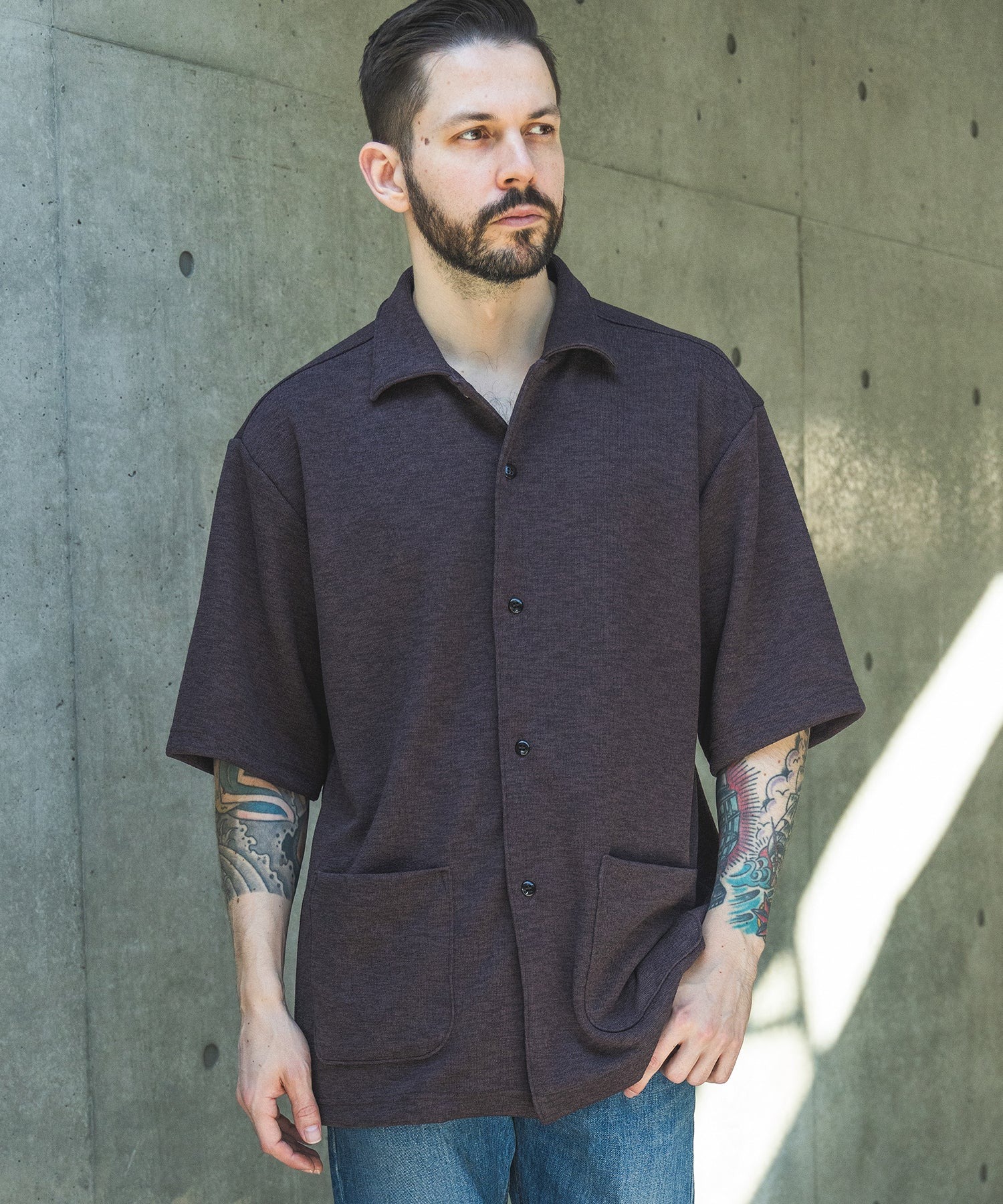 POLYESTER HEMP JERSEY  /SHORT/S SERVICE SHIRT
