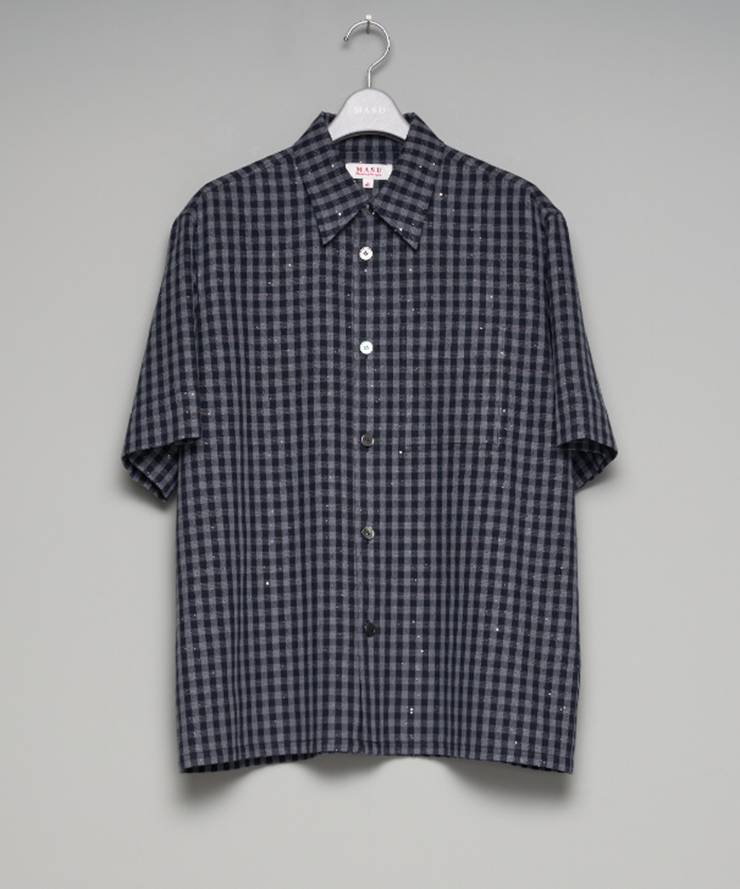 SPARKLING PLAID HALF SLEEVE SHIRT