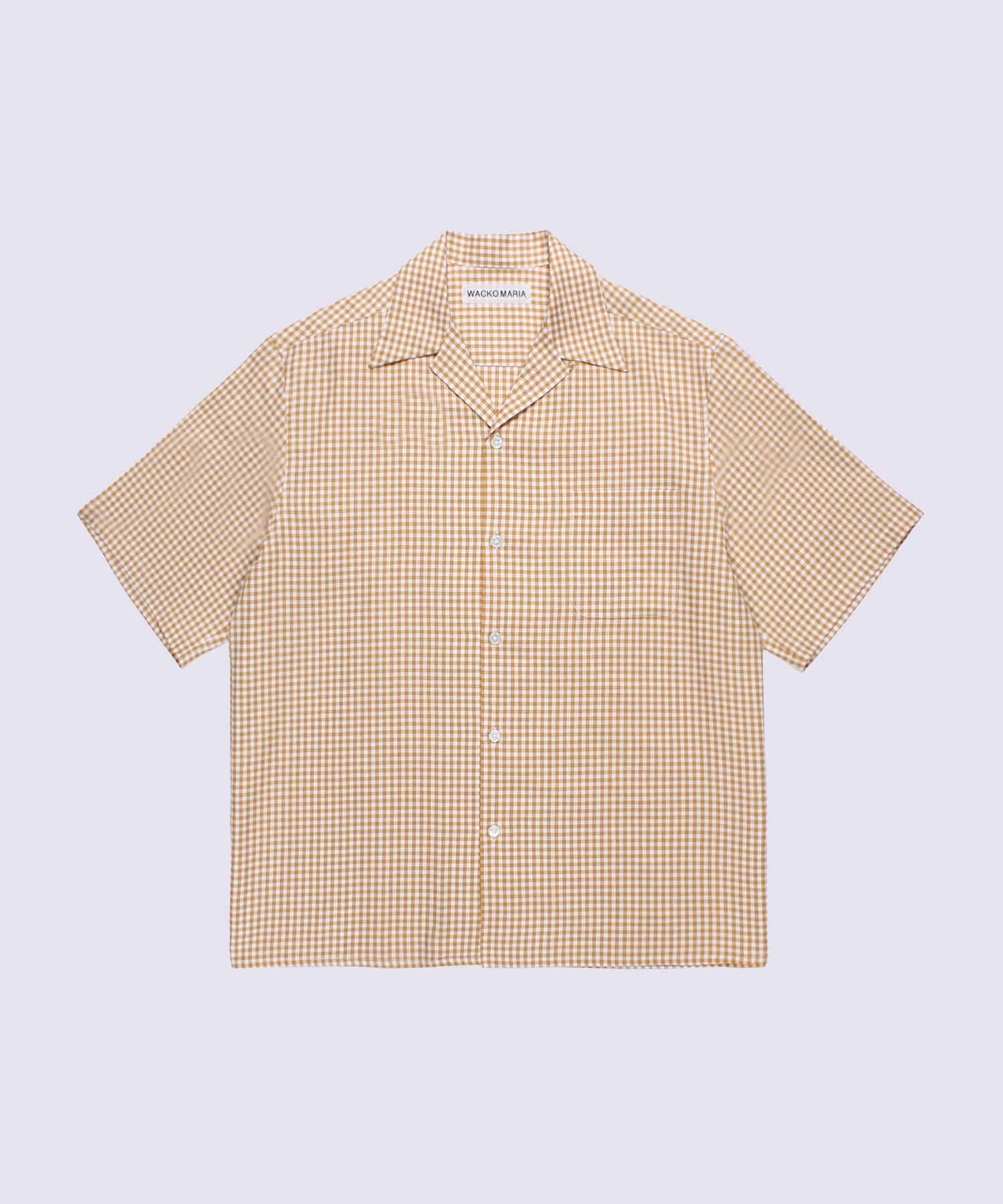 BEZ TEKSTIL/GINGHAM CHECK OPEN COLLAR SHIRT S/S
