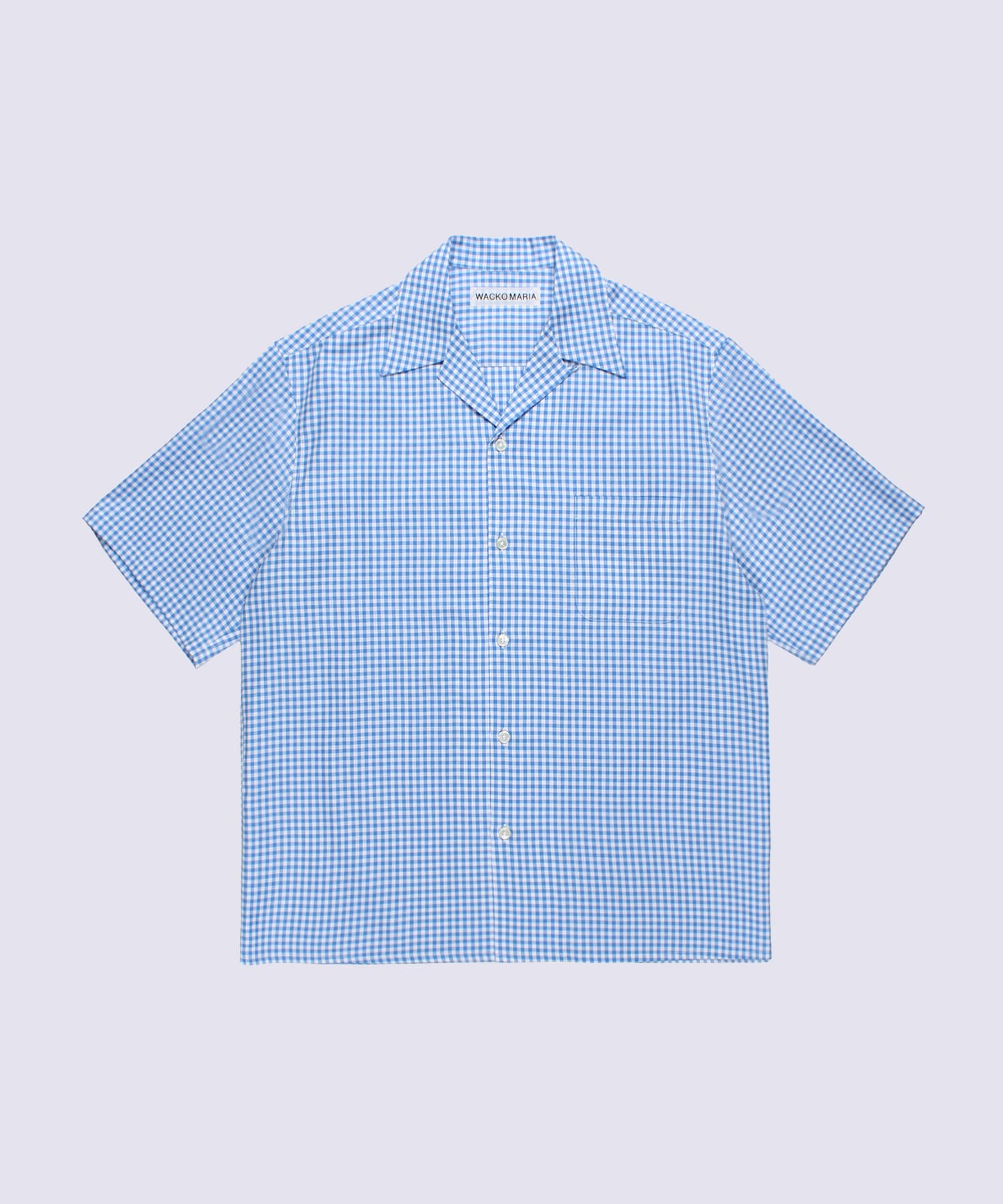 BEZ TEKSTIL/GINGHAM CHECK OPEN COLLAR SHIRT S/S