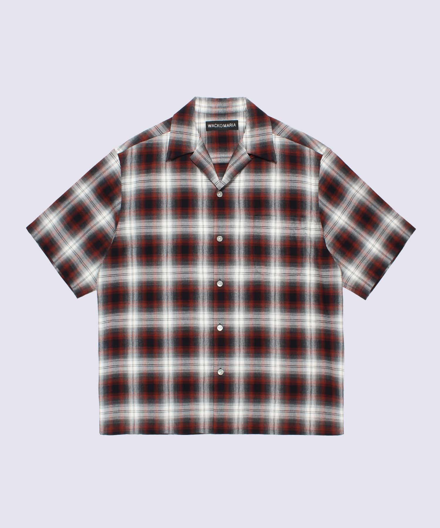 OMBRE CHECK OPEN COLLAR SHIRT S/S ( TYPE-2 )