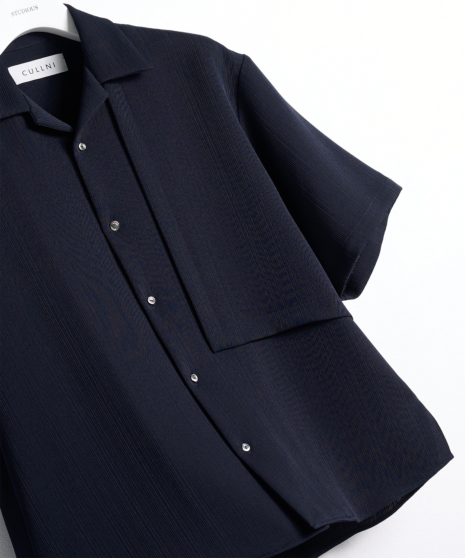 別注 Cord pique Asymmetrical Short Sleeve Shirt