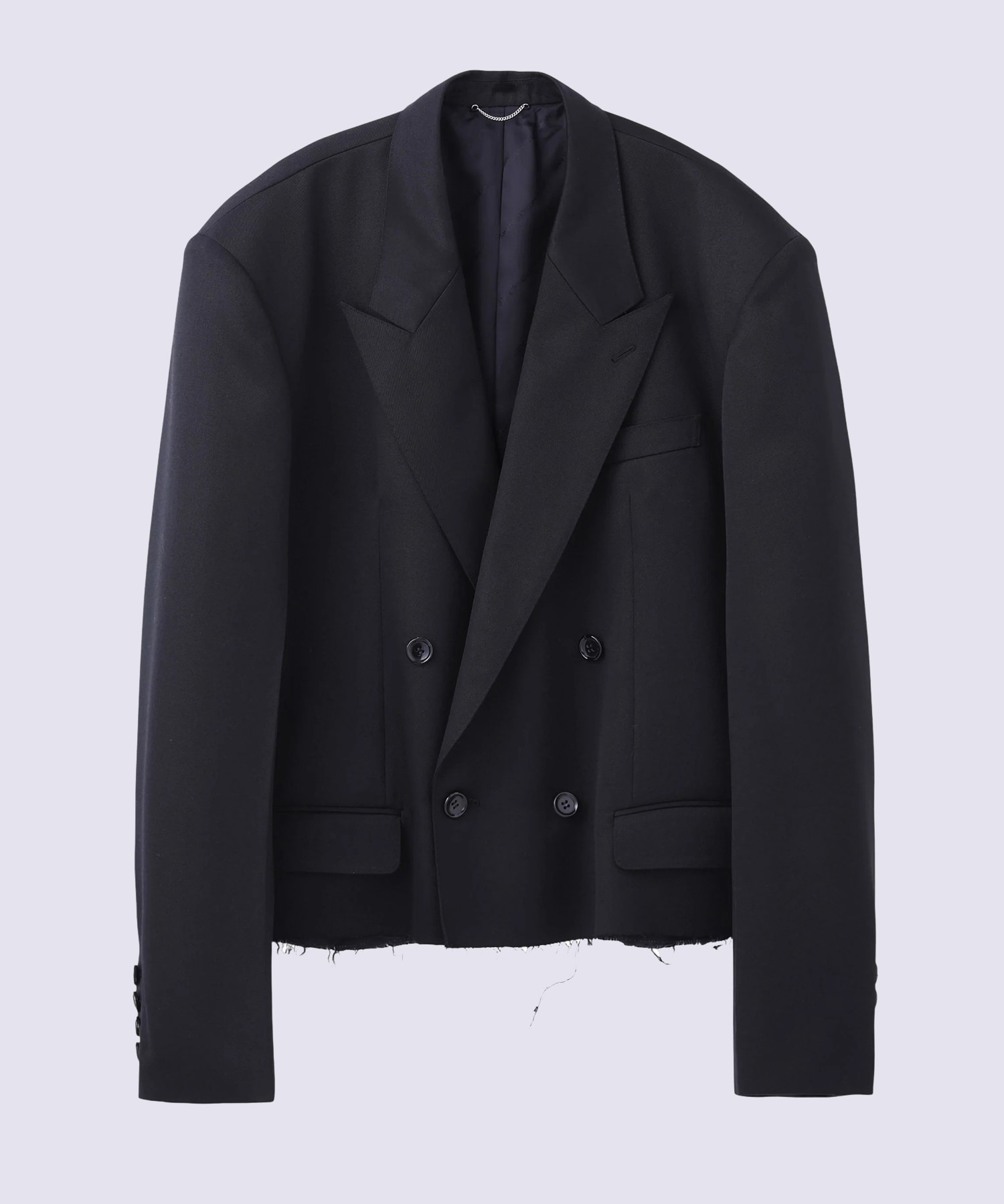 WOOL GABARDINE CUT-OFF SPENCER JACKET