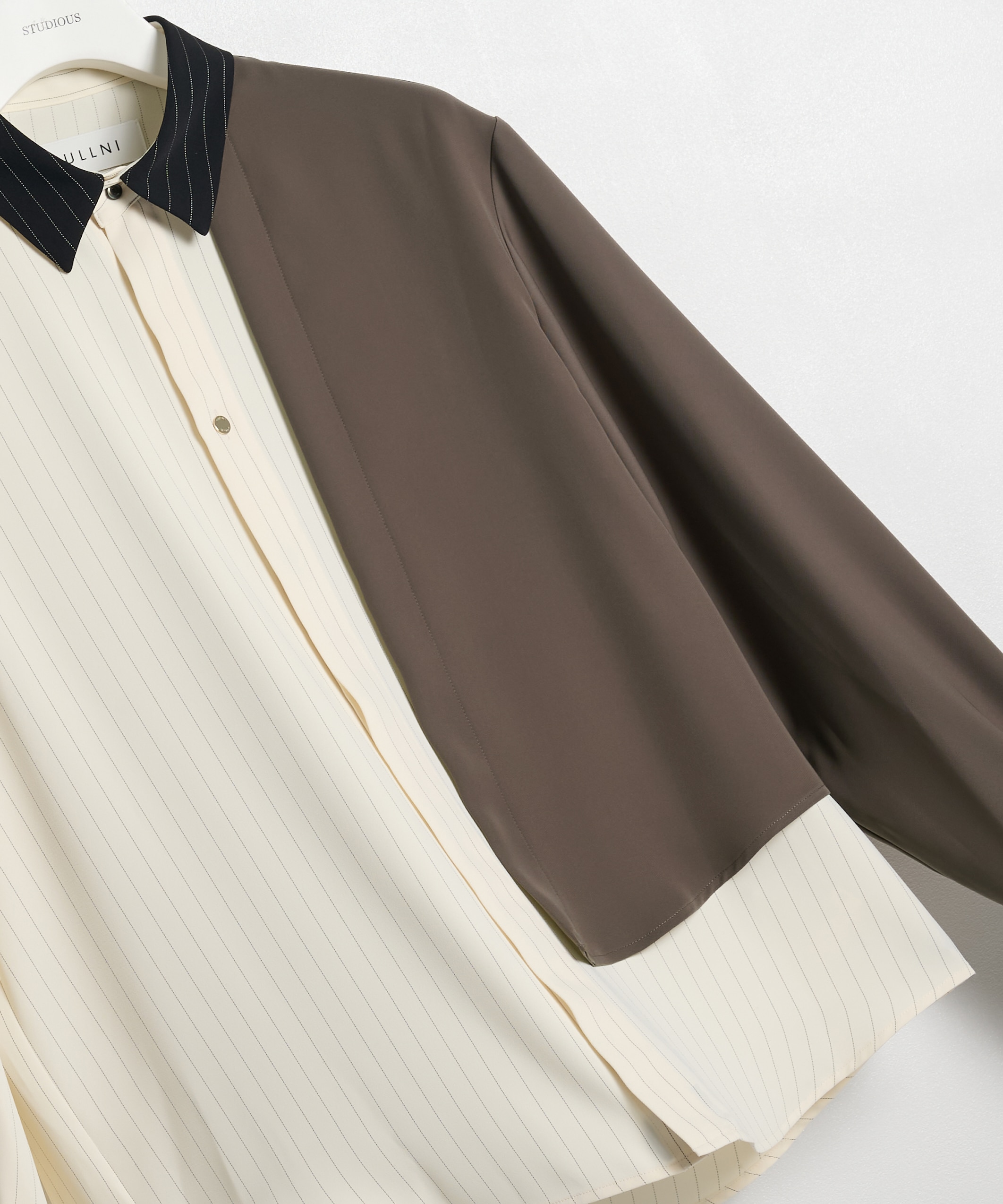 Double Satin Asymmetrical Layered Shirt