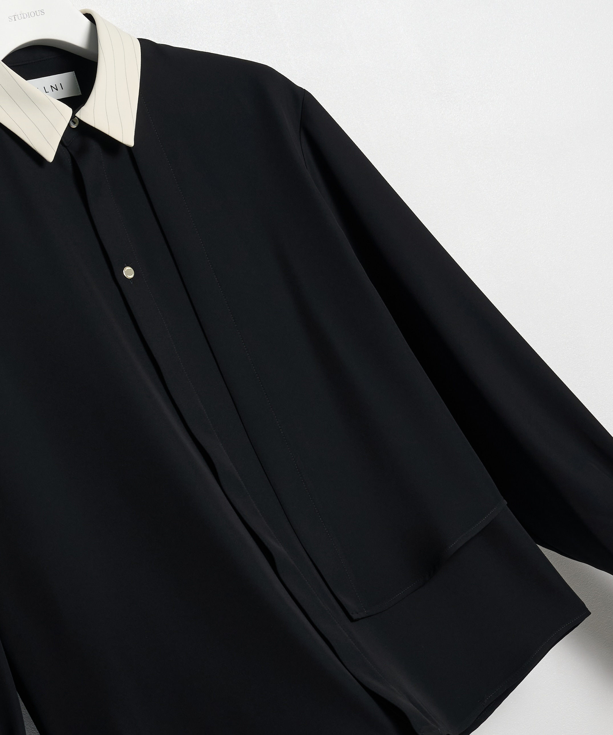 Double Satin Asymmetrical Layered Shirt