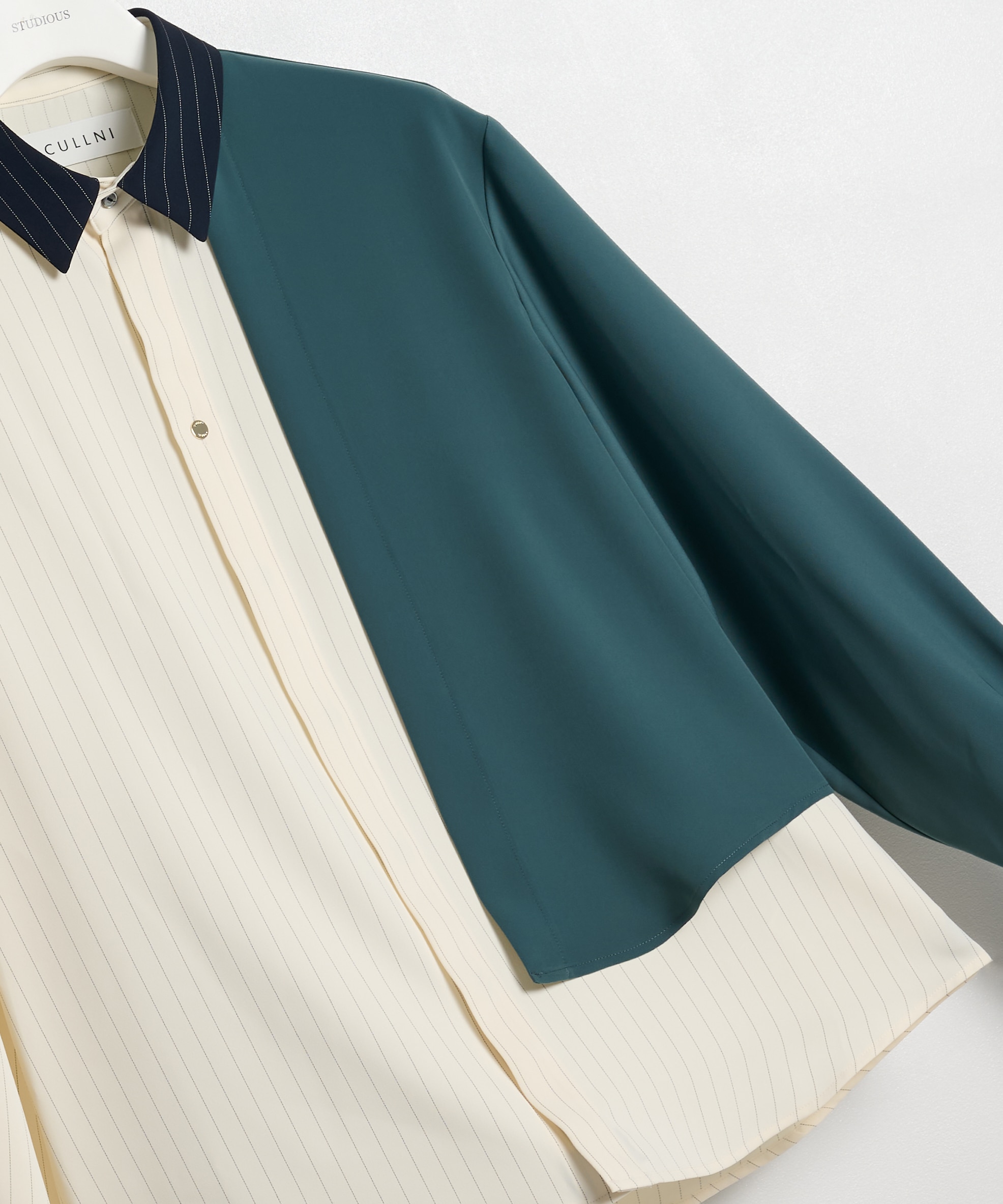 Double Satin Asymmetrical Layered Shirt