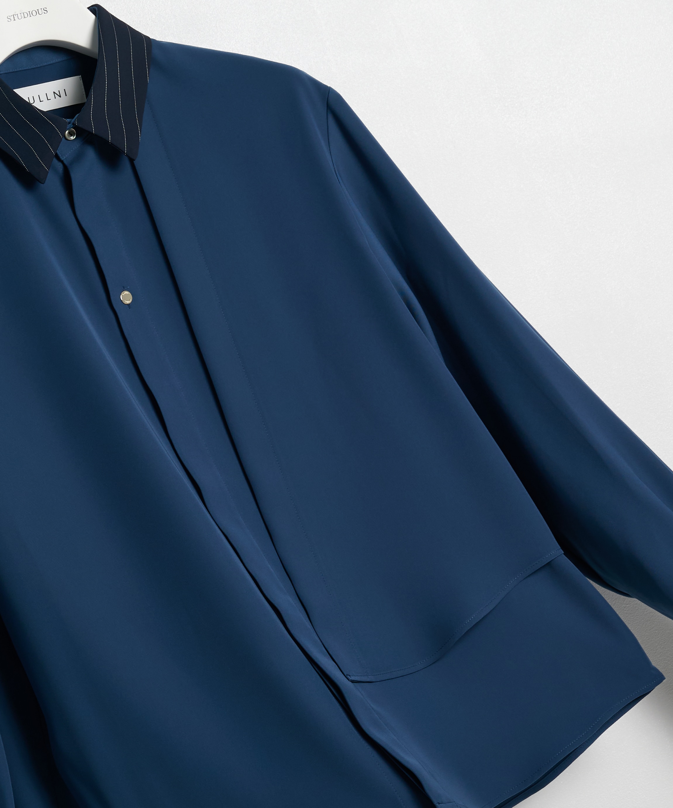 Double Satin Asymmetrical Layered Shirt