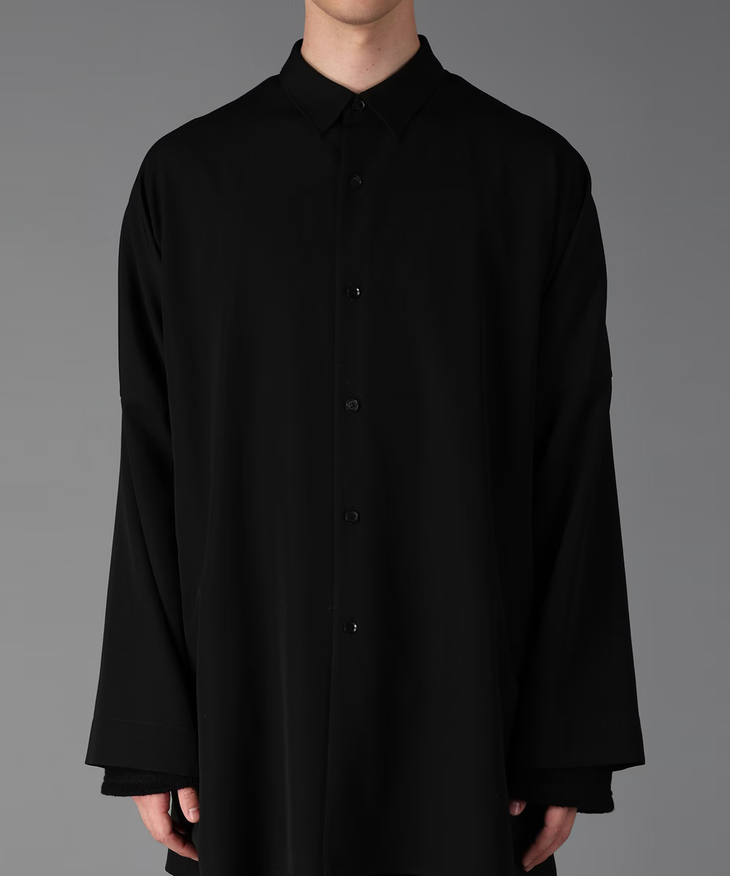 WOOL GABARDINE DOLMAN SHIRT