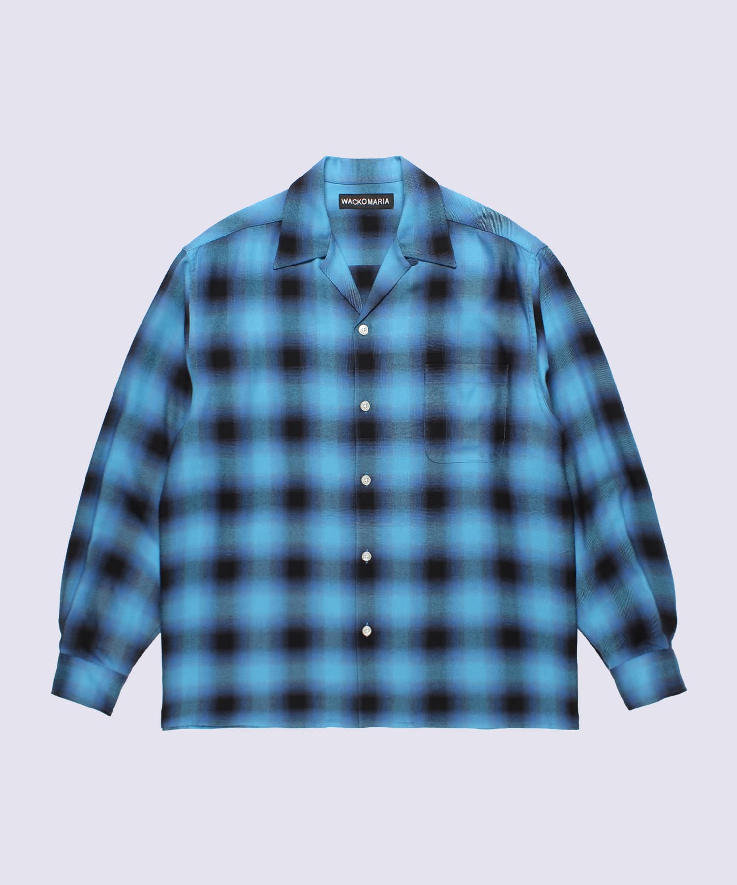 OMBRE CHECK OPEN COLLAR SHIRT L/S ( TYPE-5 )