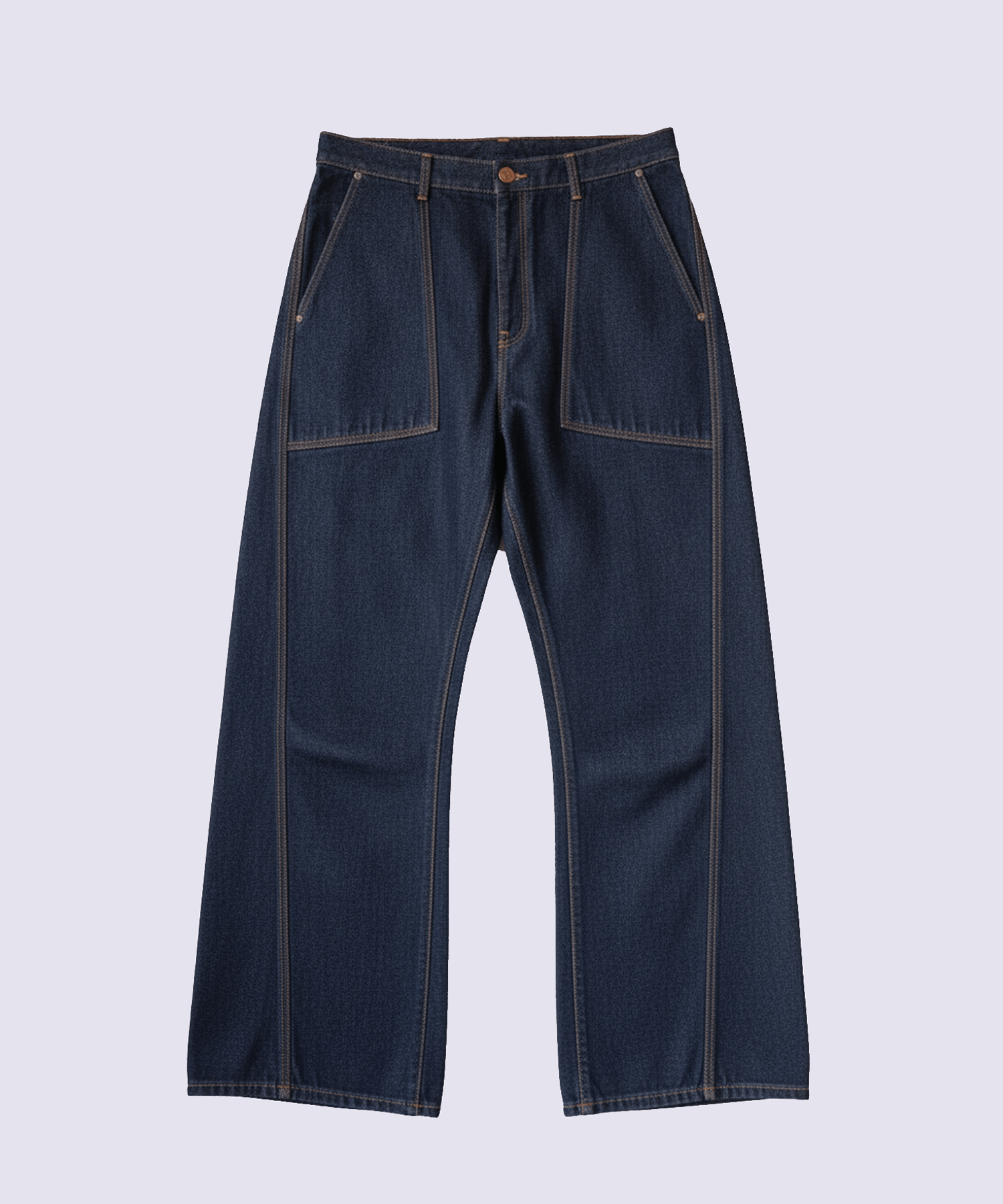 3D cutting denim pants