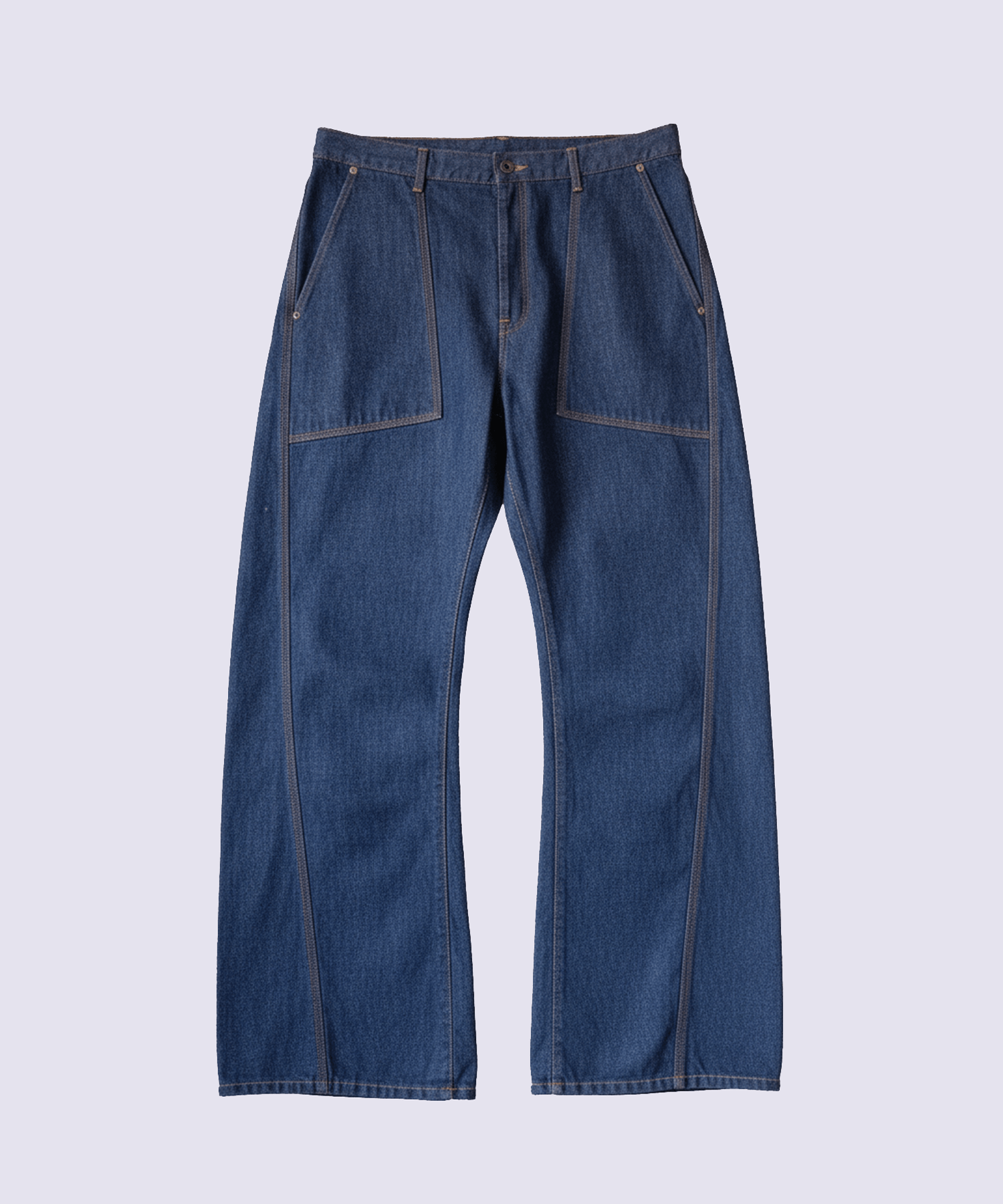 3D cutting denim pants