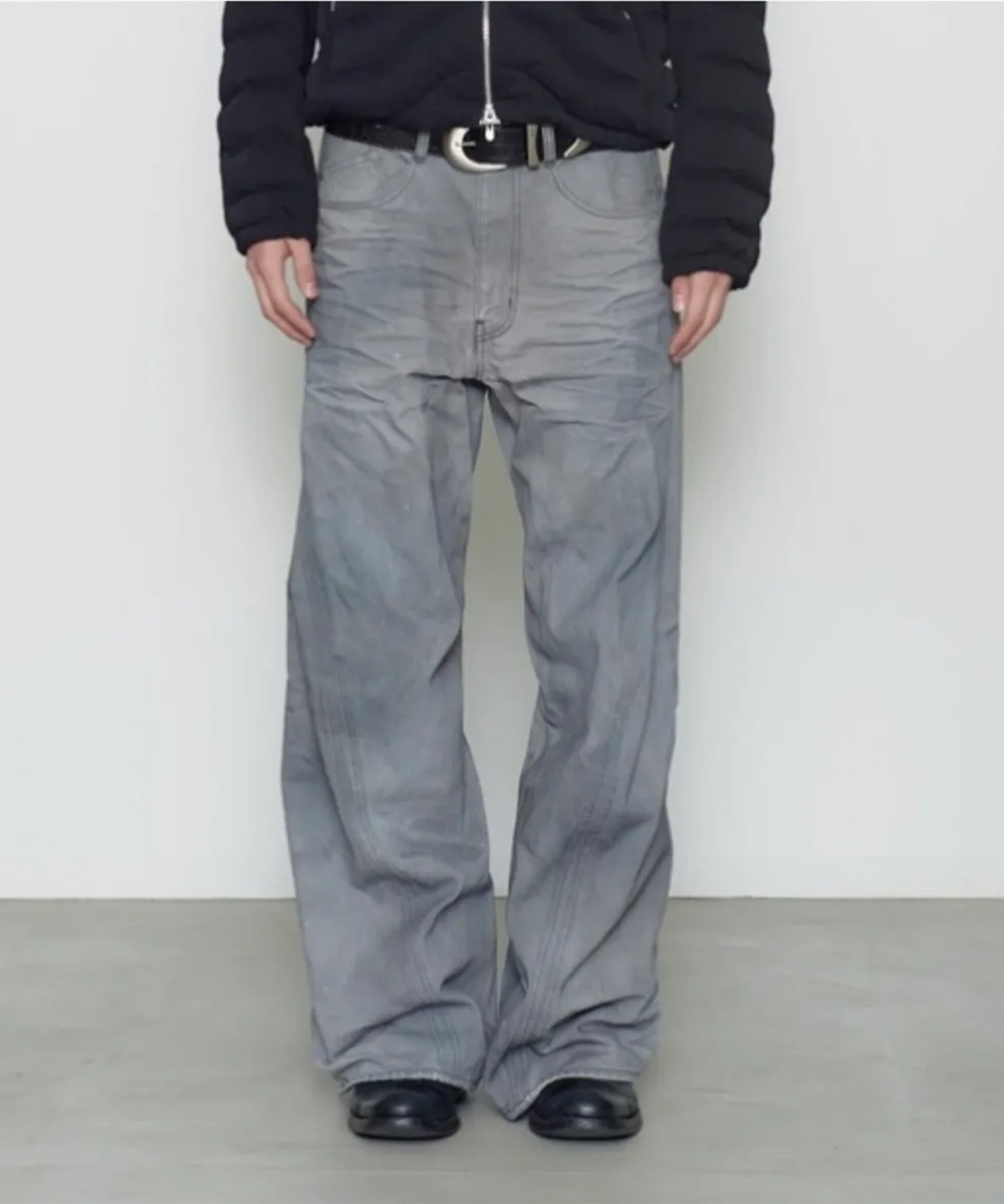3D TWISTED WIDE LEG JEANS