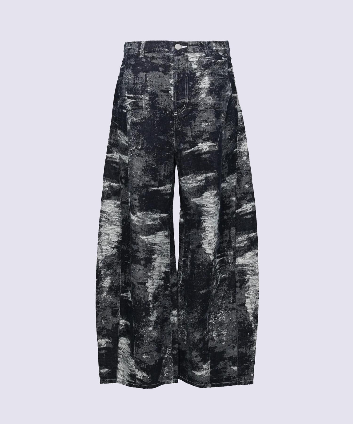 DENIM CURVED PANTS