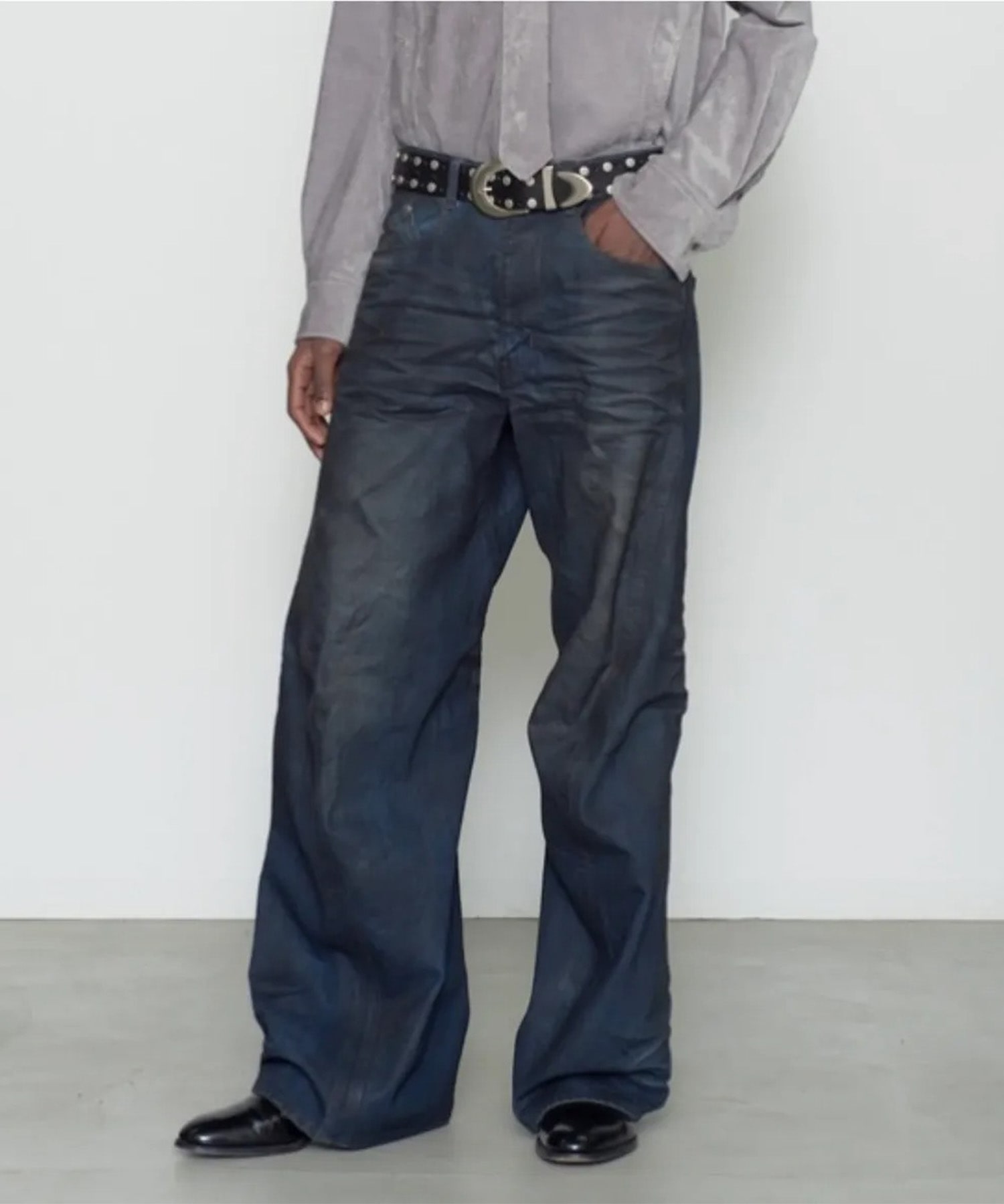 3D TWISTED WIDE LEG JEANS