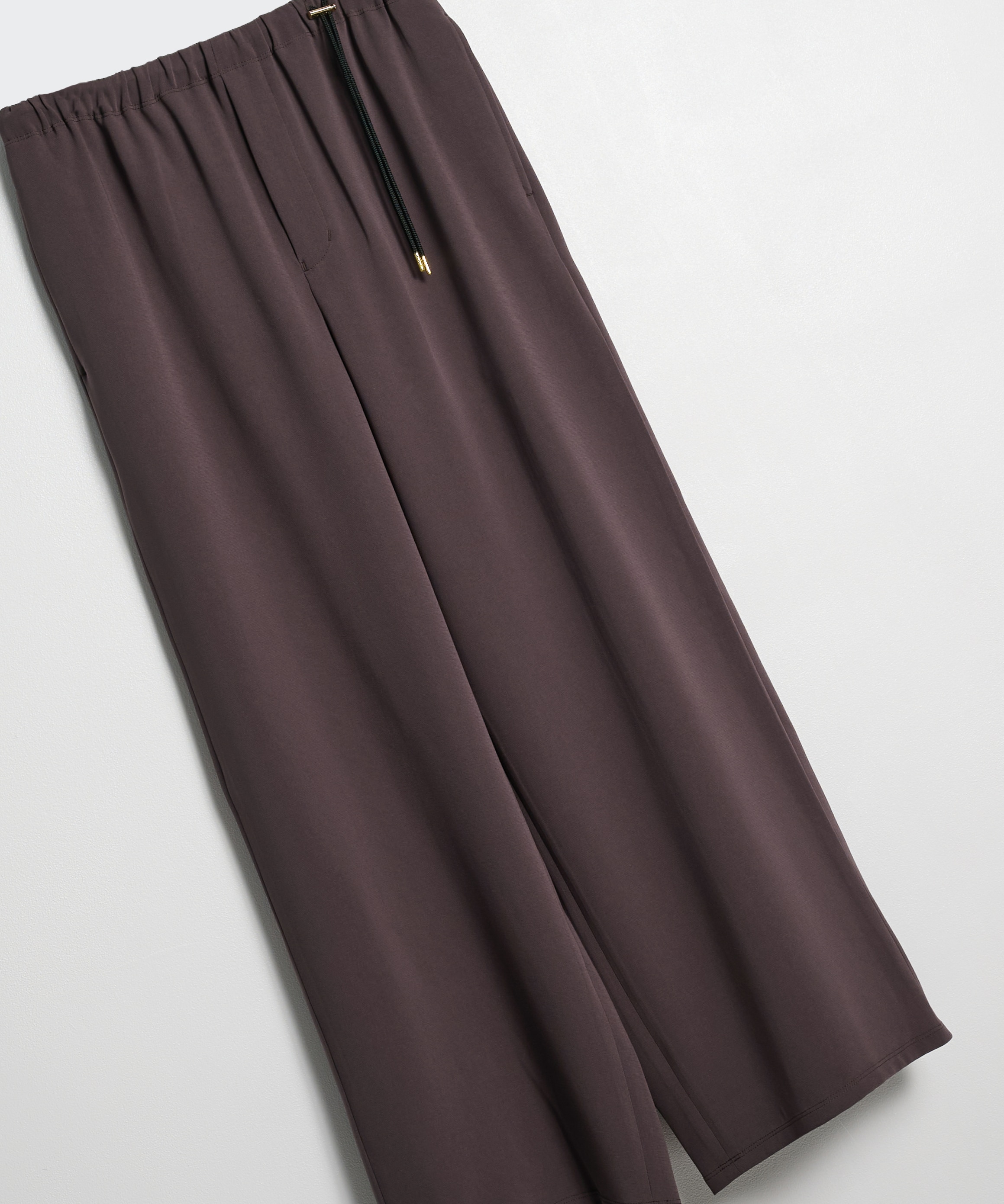 Triacetate Airy Cloth Drawstring Wide Pants