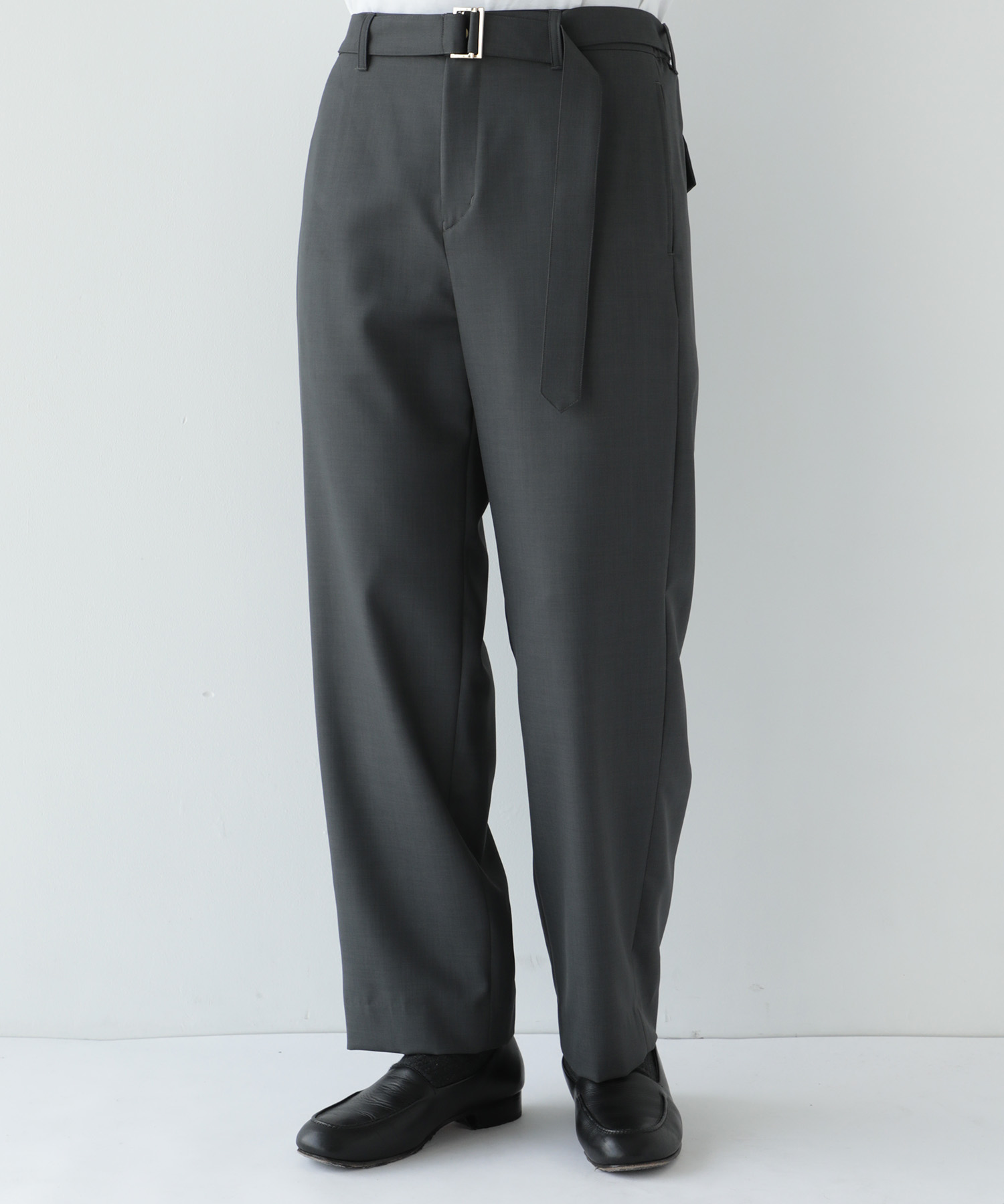 別注 Dry Gabardine Wide Pant with Long Belt