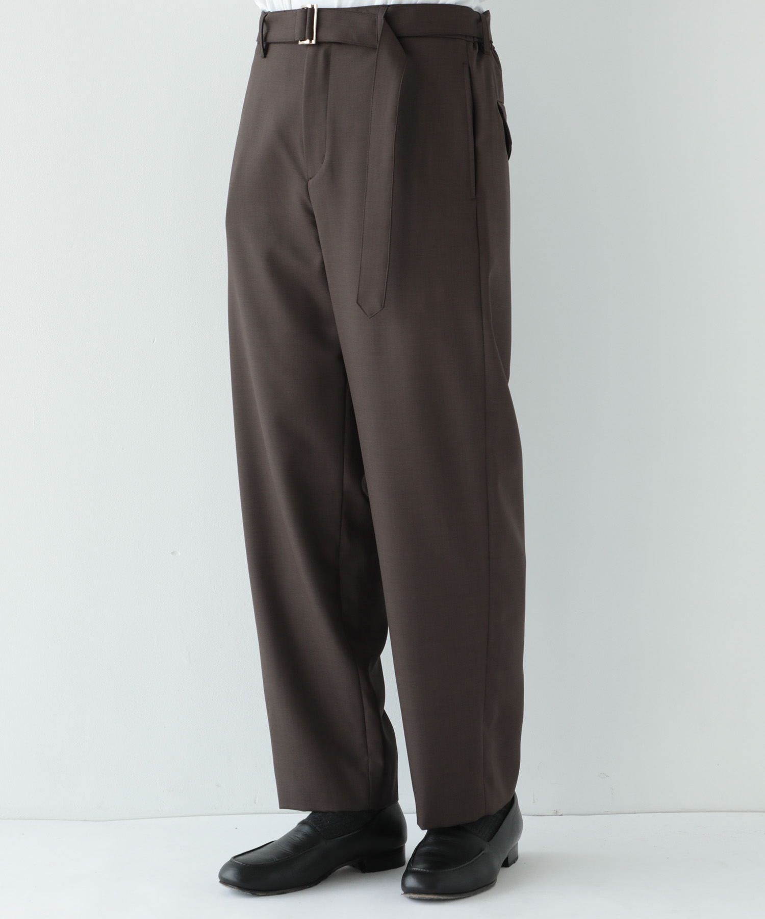 別注 Dry Gabardine Wide Pant with Long Belt