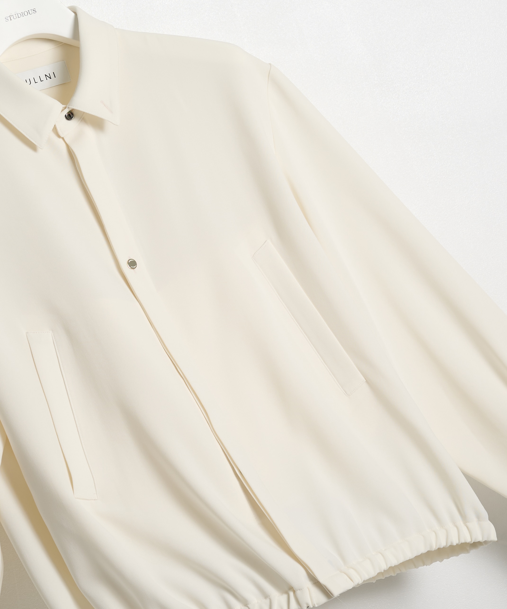 Triacetate Airy Cloth Long Sleeve Shirt Blouson