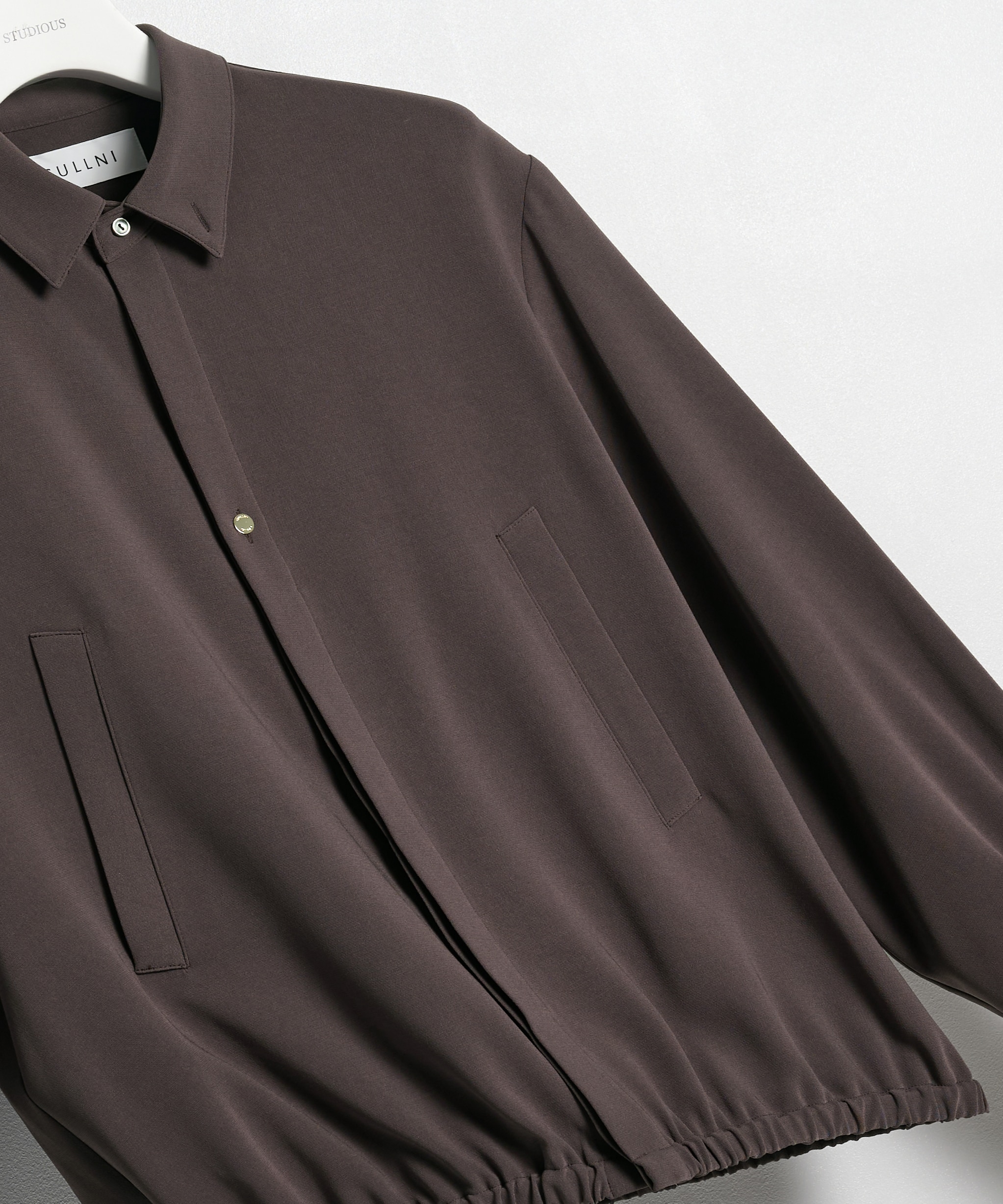 Triacetate Airy Cloth Long Sleeve Shirt Blouson