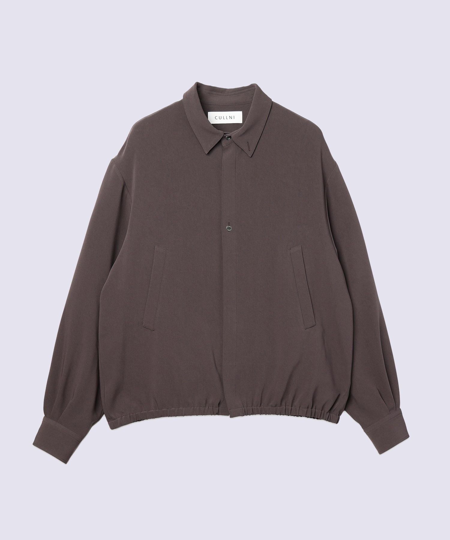Triacetate Airy Cloth Long Sleeve Shirt Blouson