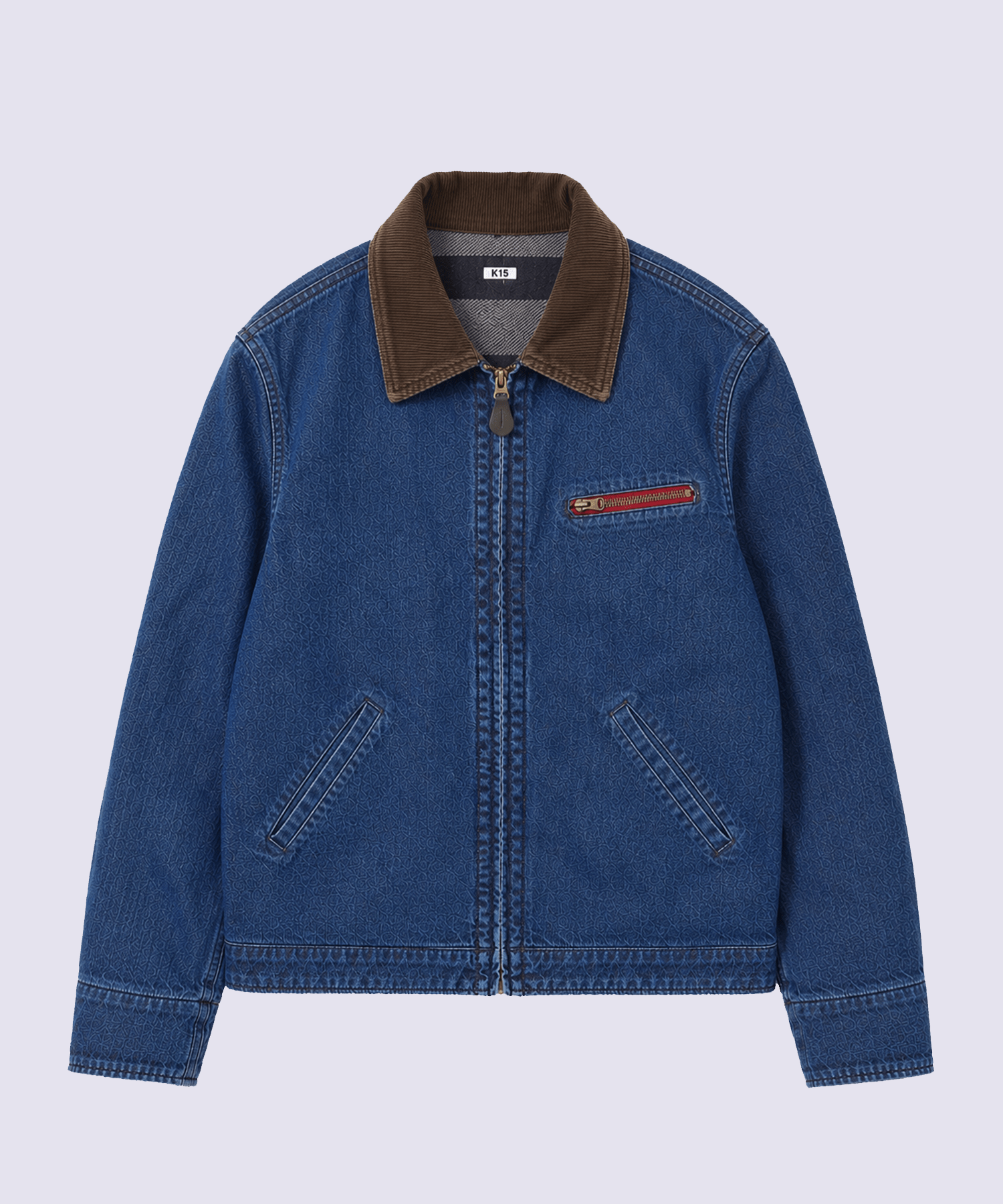 Faded denim zip jakcet