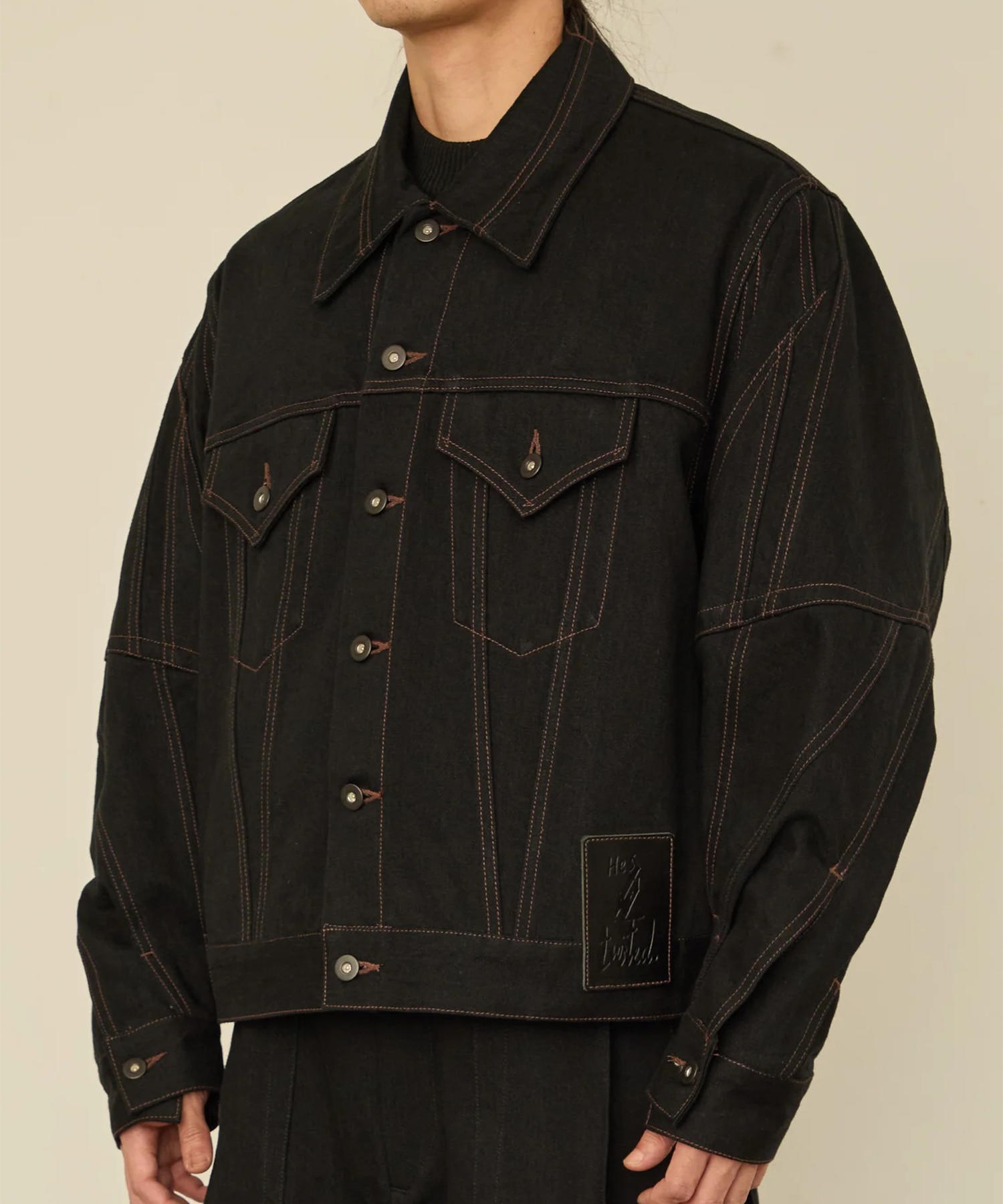 TWIST SLEEVE DENIM JACKET
