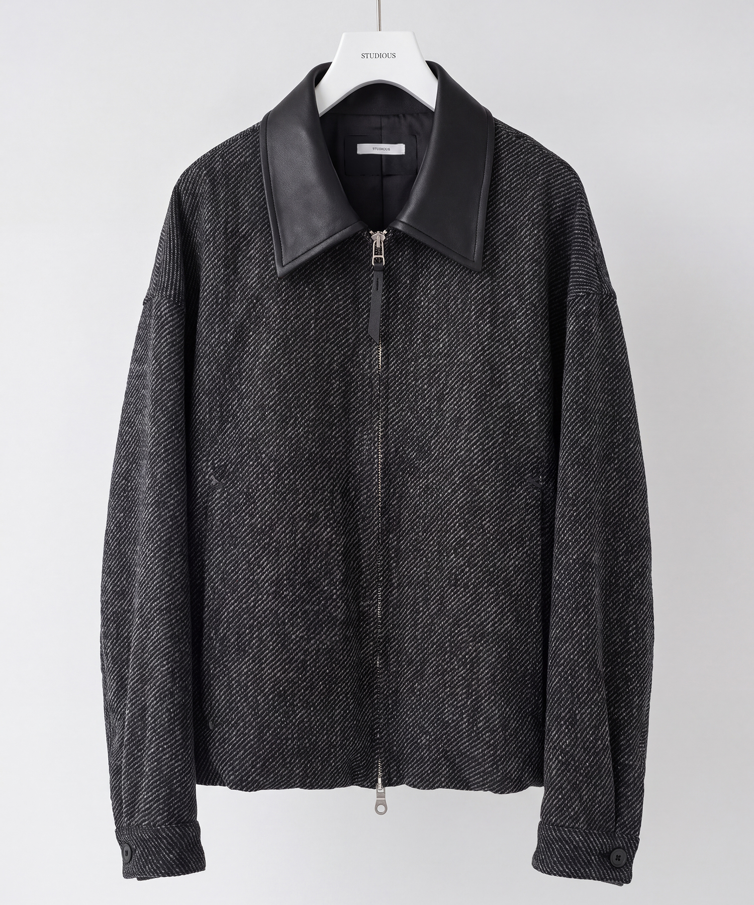 Leather collar Balloon Blouson
