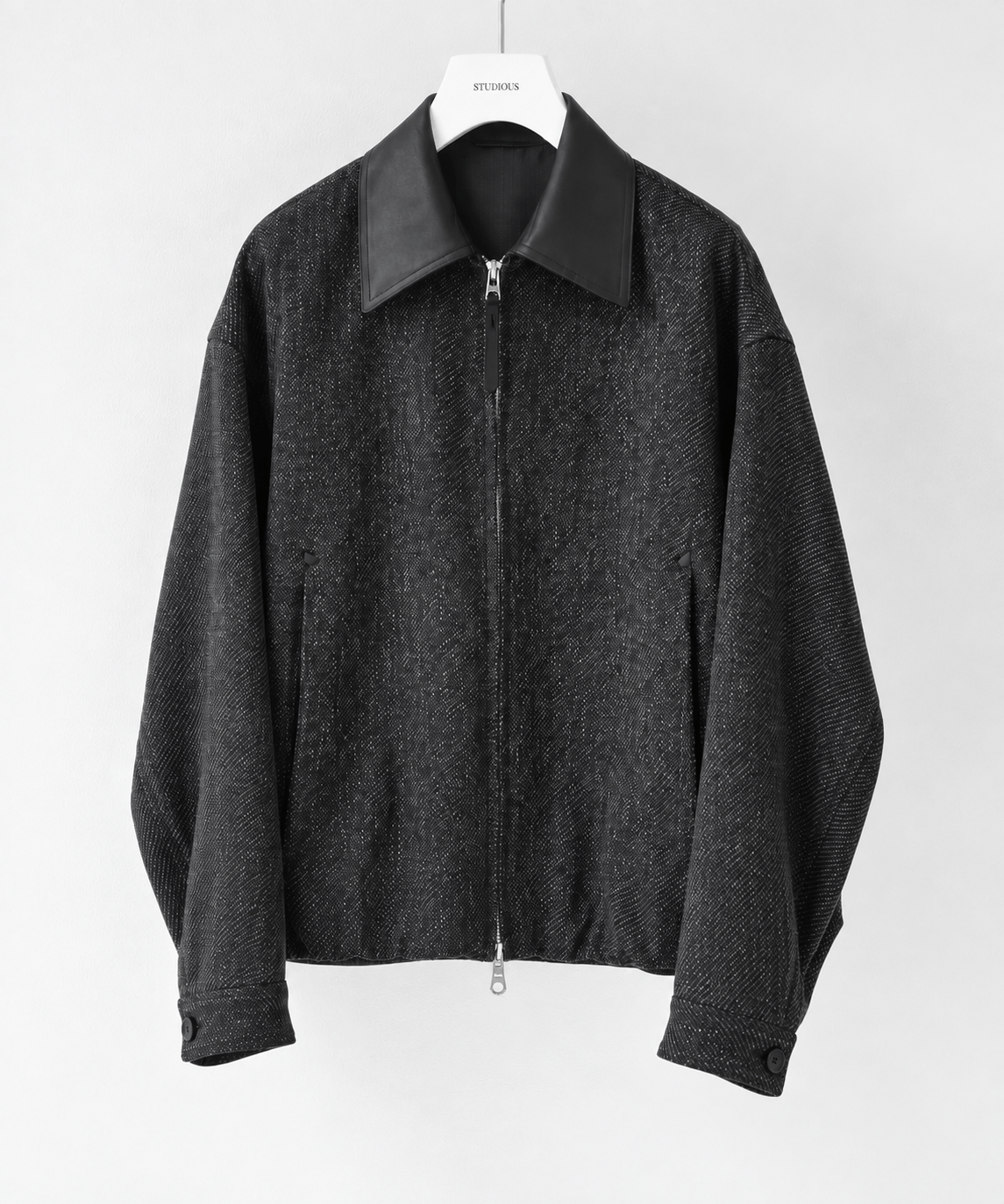 Leather collar Balloon Blouson