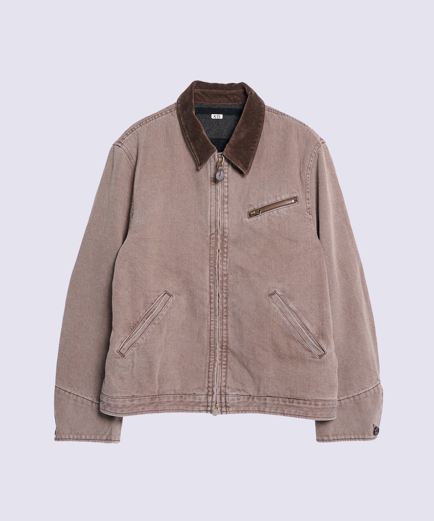 Faded denim zip jakcet