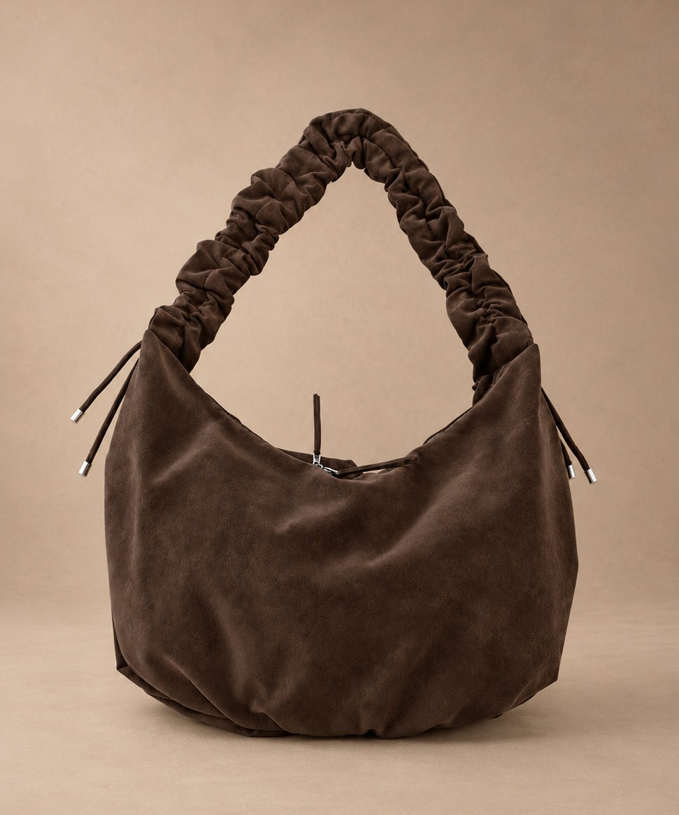 3WAY ROUND SUEDE SHOULDER BAG