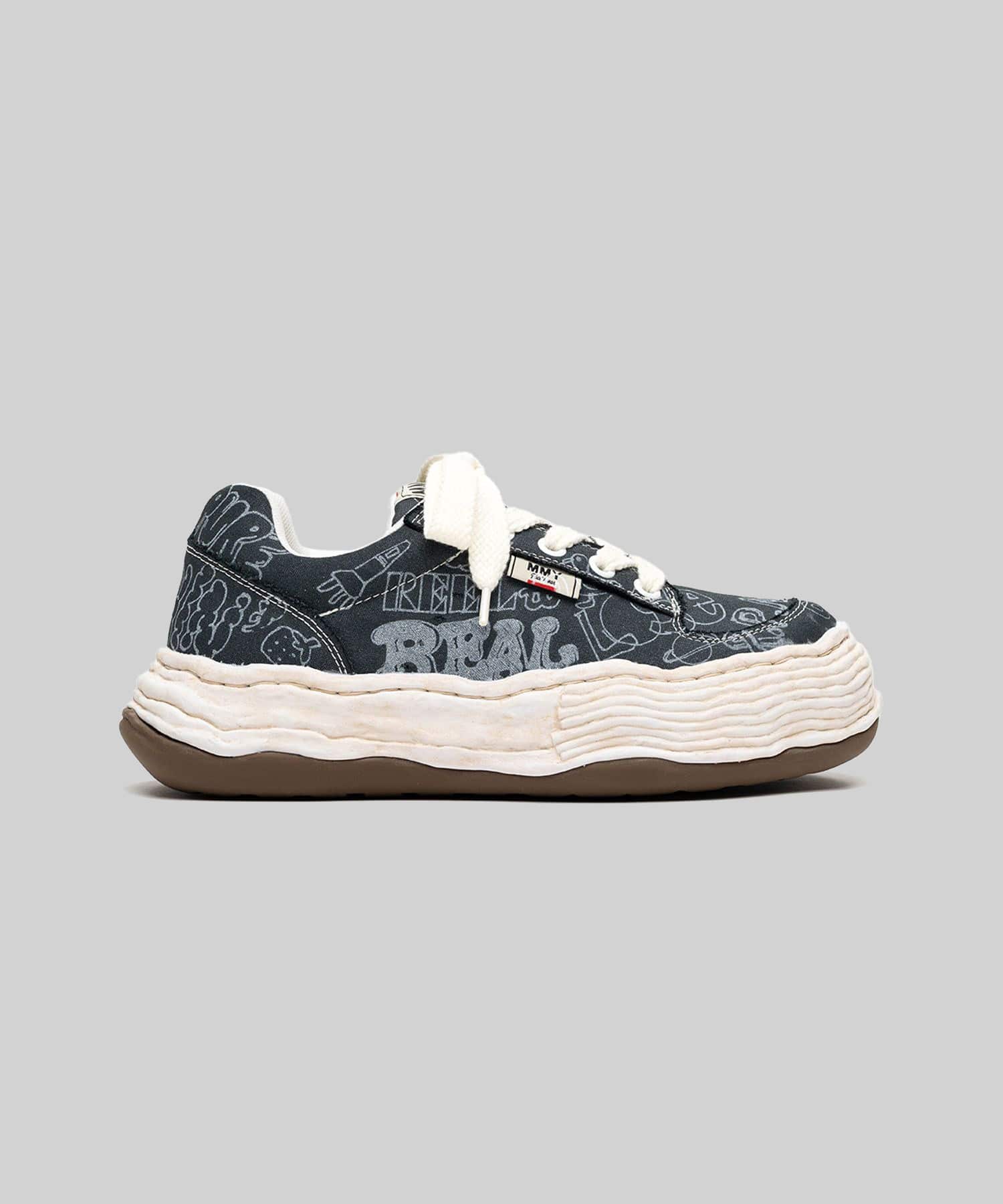 OLIVER OG Sole Graffiti Printed Canvas Low-top Sneakers