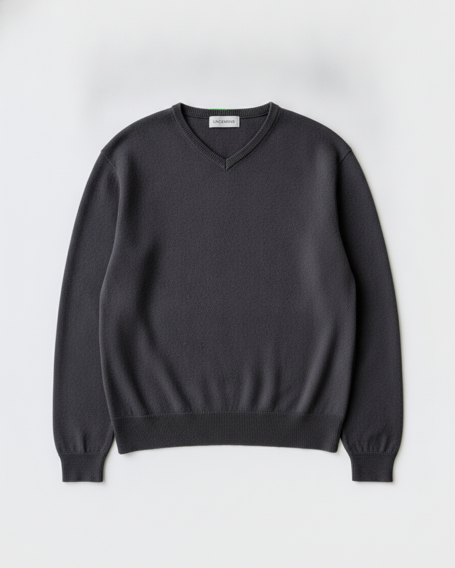 KNITTED V NECK JUMPER