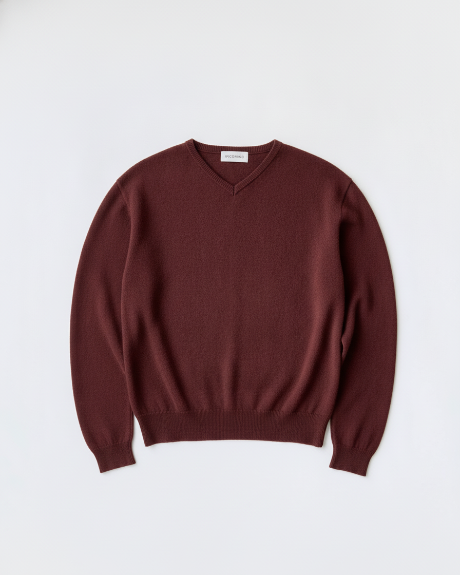 KNITTED V NECK JUMPER