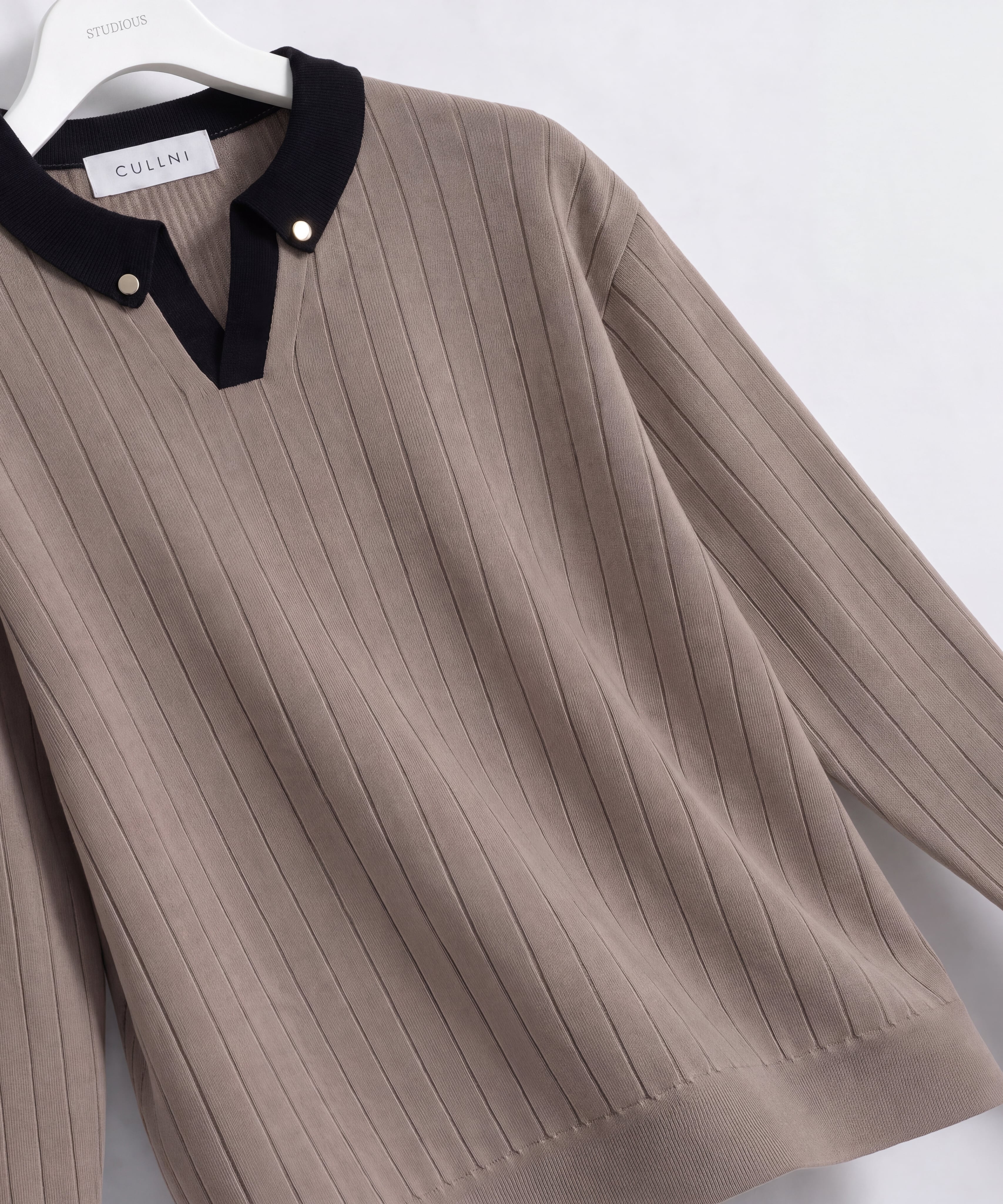 別注　Wide Rib SkipperCollar Knit Pullover