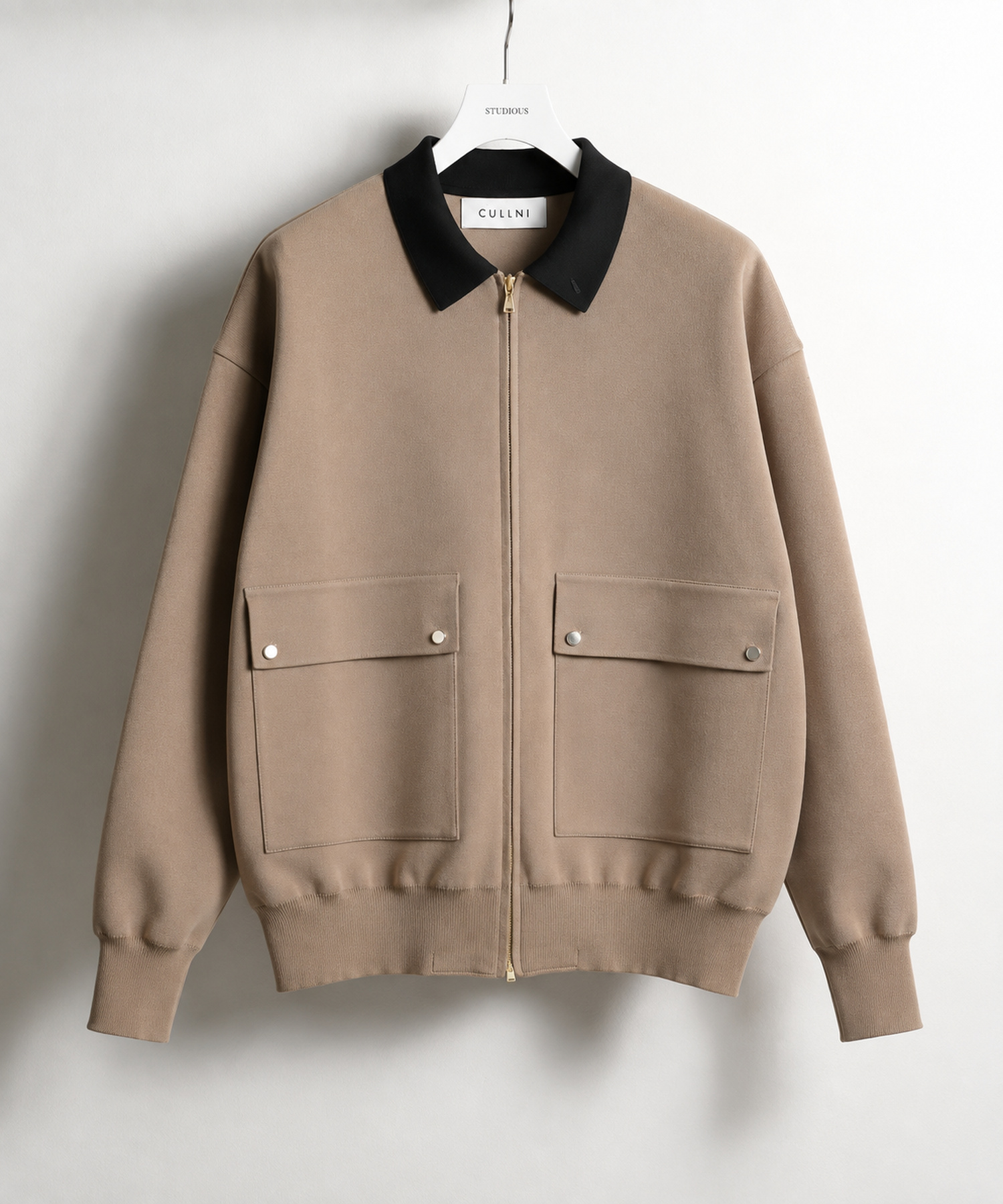 Organic Cotton Smooth Knit Big Pocket Zip Jacket