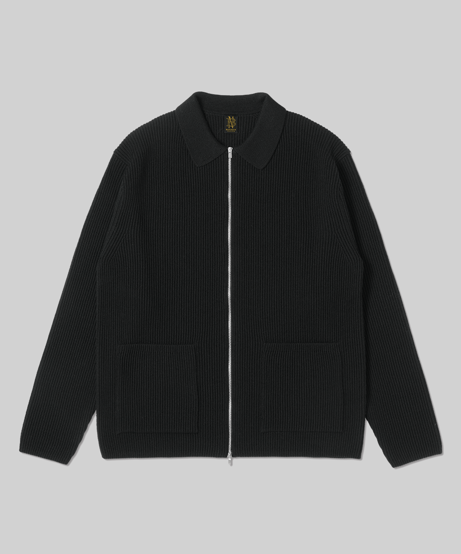 SOLID WOOL RIB POLO ZIP UP BLOUSON