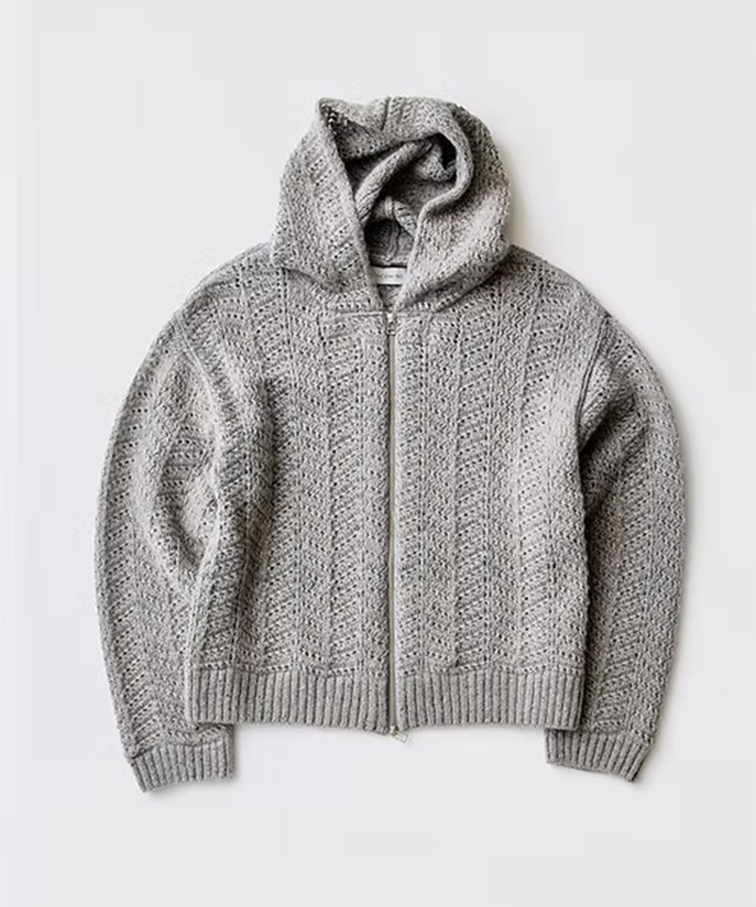KNITTED MOHAIR HOODIE