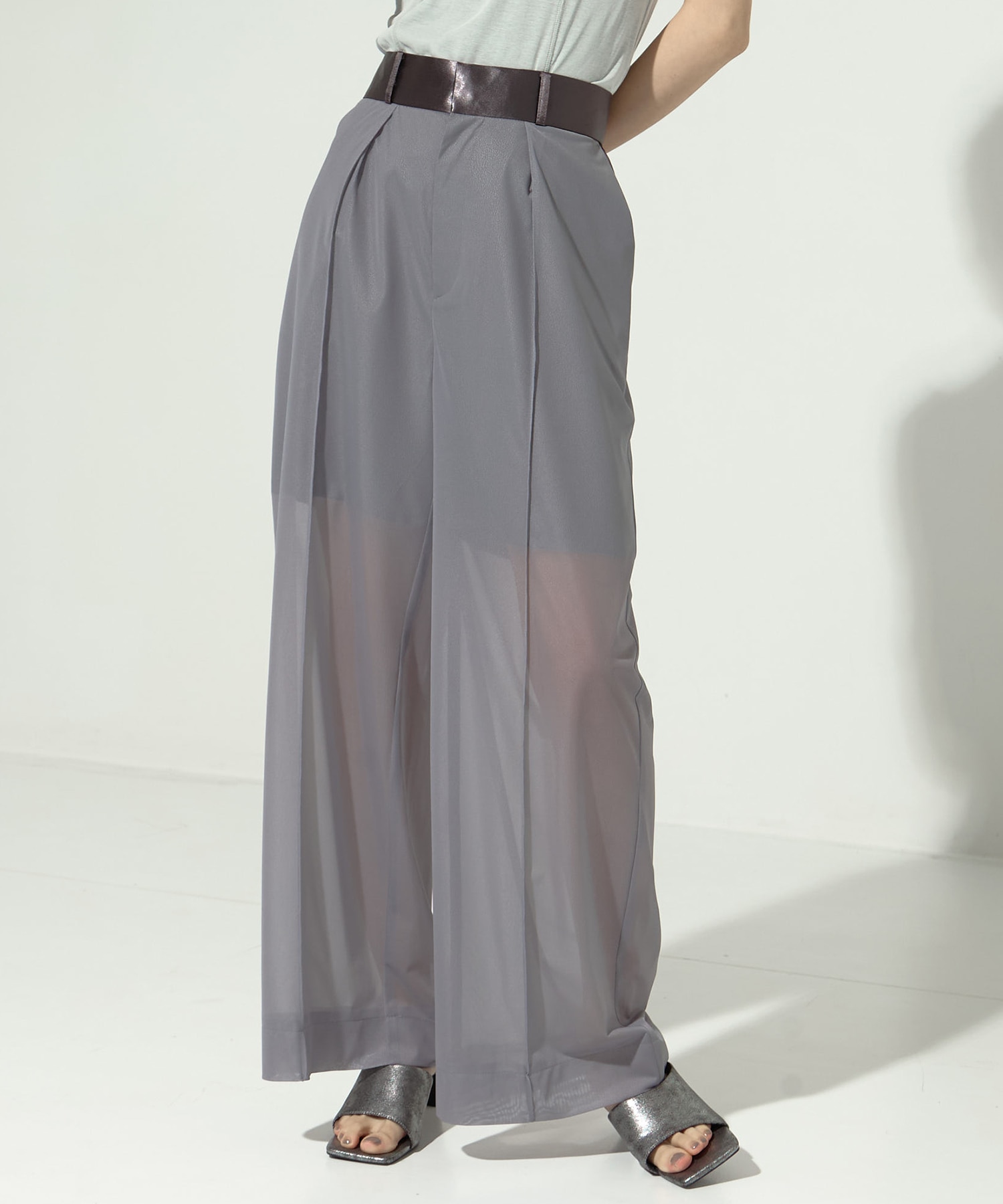Leather Like Sheer Pants